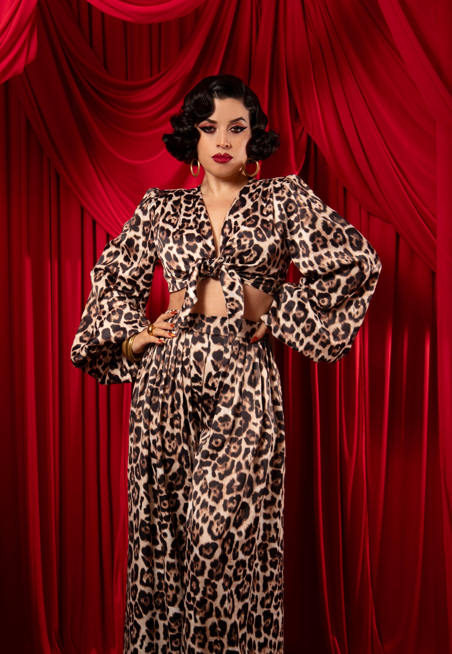 Harlow Set (Leopard Satin) PRE-ORDER