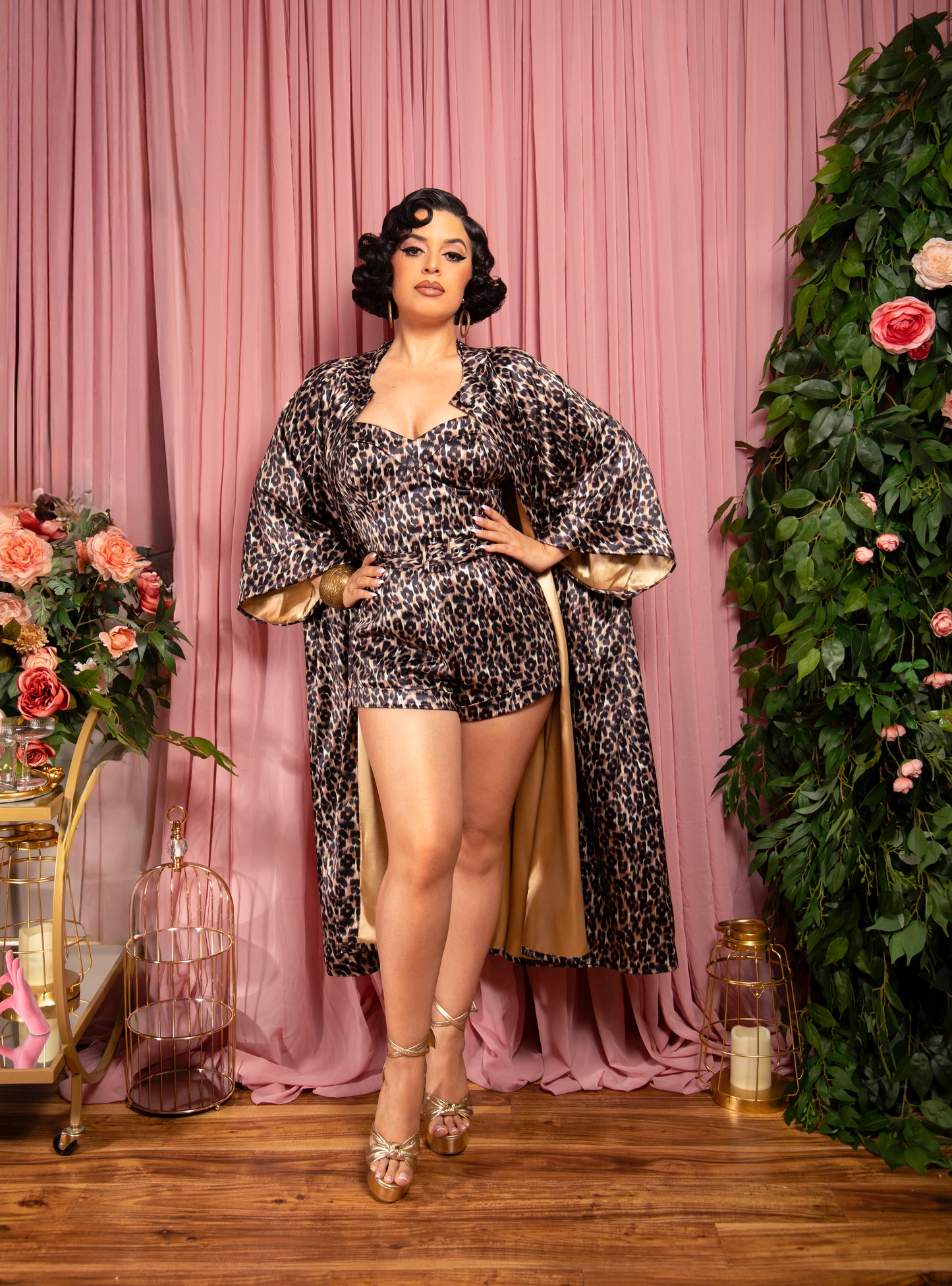 Rosalia Romper + Swing Jacket (Leopard Print)