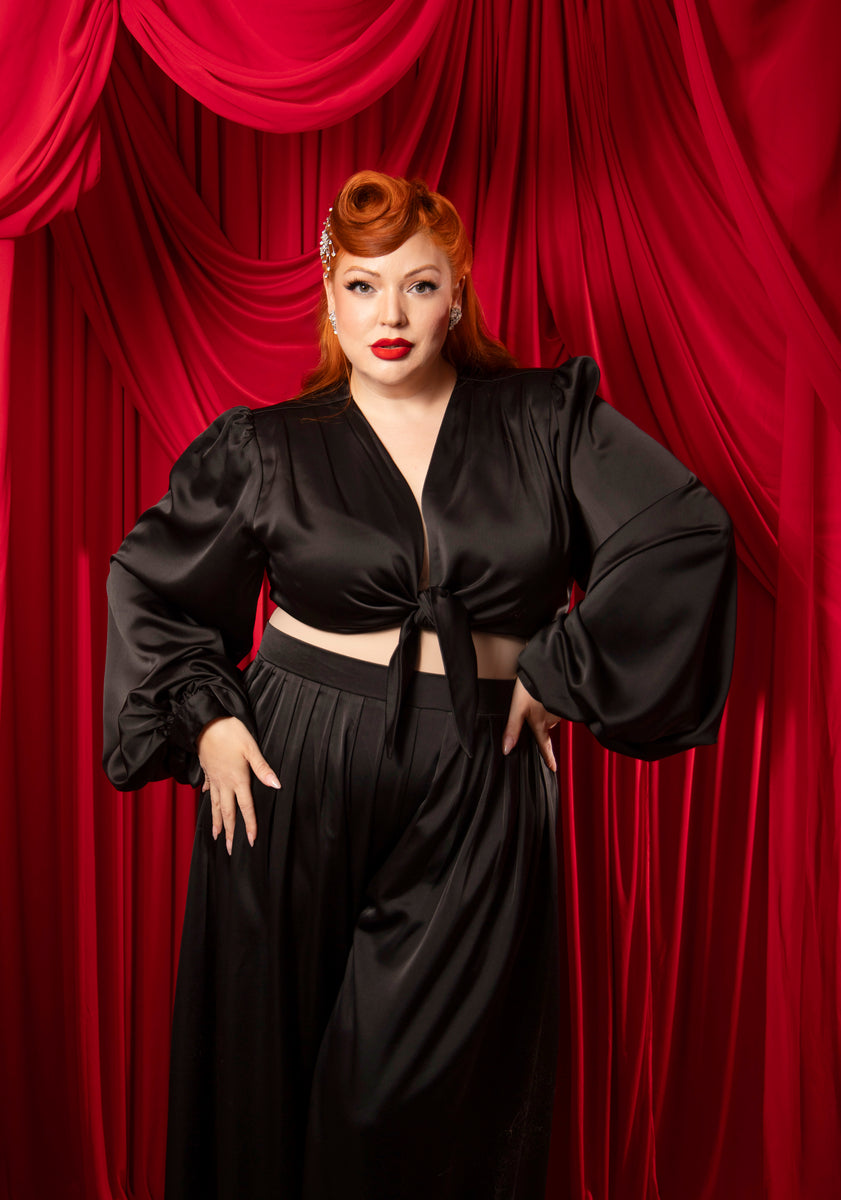 Harlow Set (Black Satin) – Vintage Vandalizm