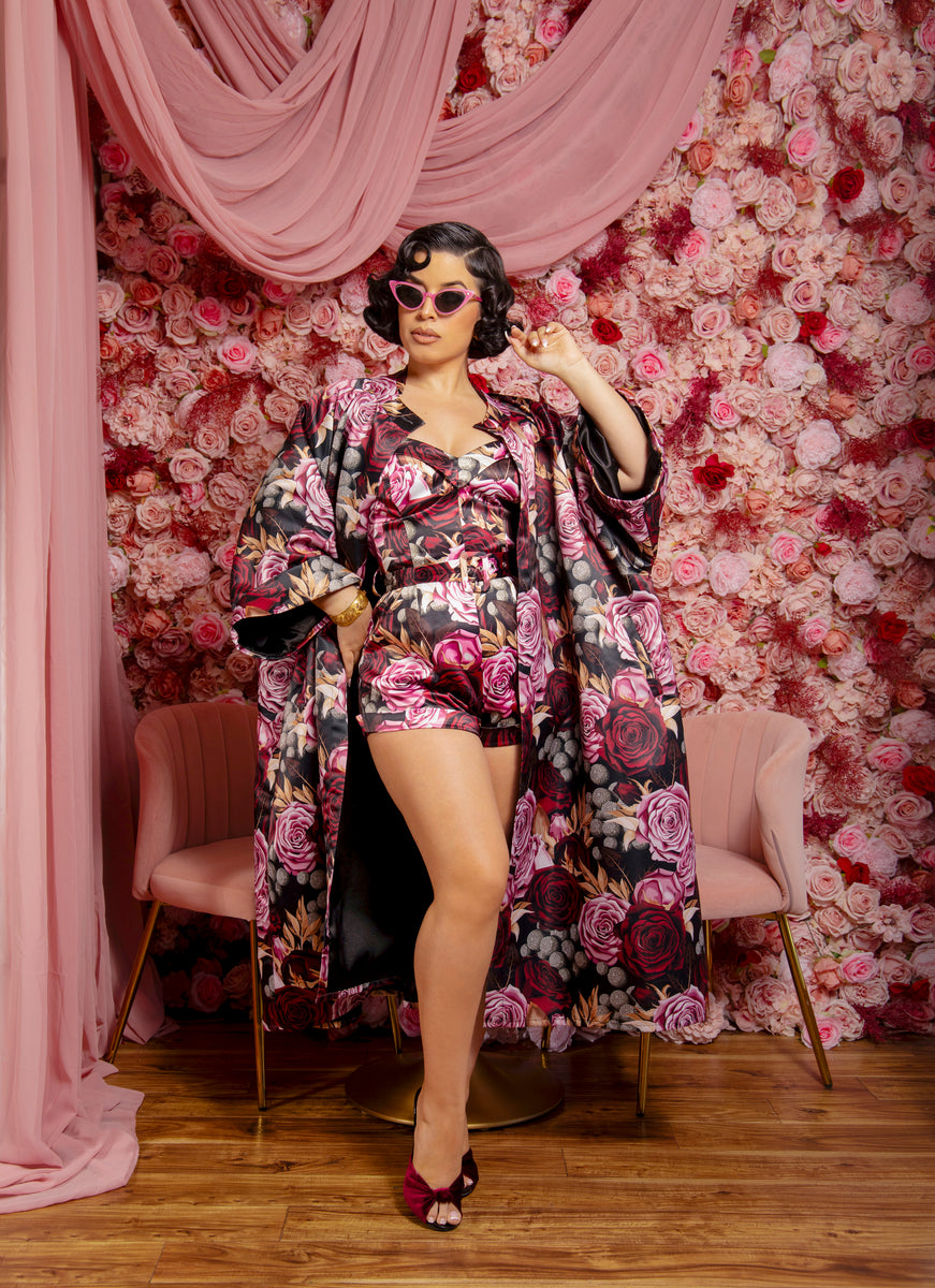 Rosalia Romper + Swing Jacket (Rose Print) – Vintage Vandalizm