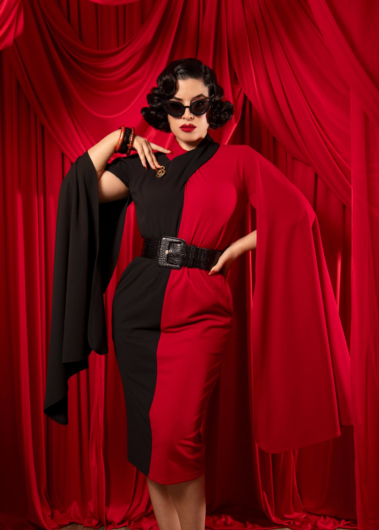 Athena Dress (Black/Cherry) PRE-ORDER