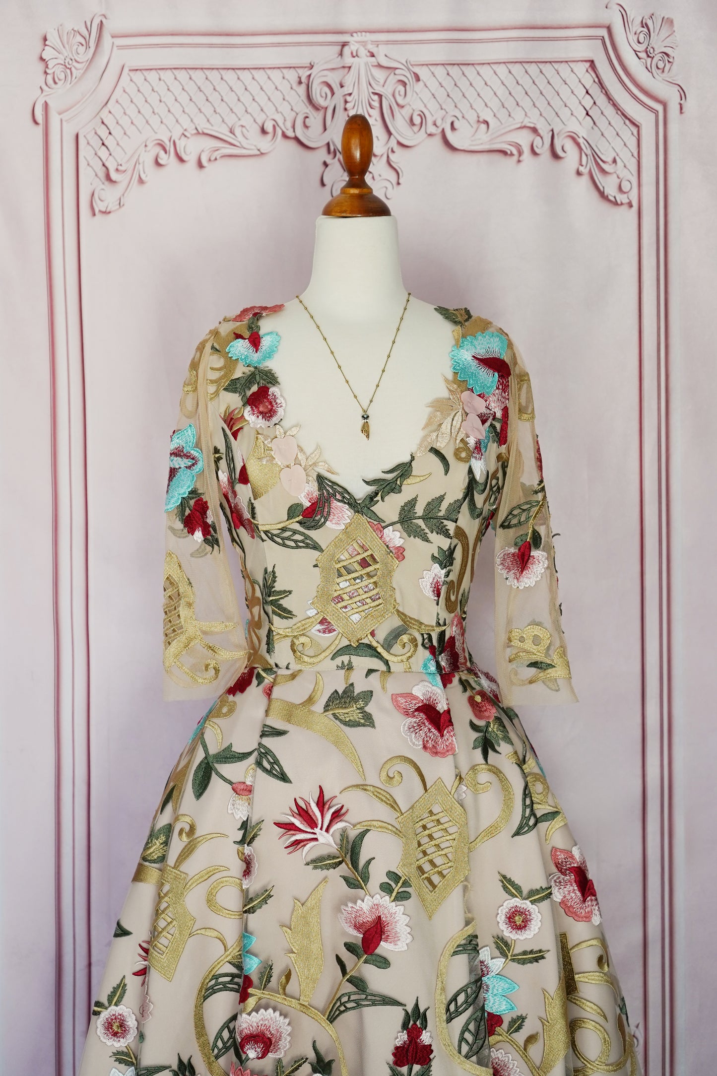 Chotronette 3D Floral Embroidered dress (Size XS)