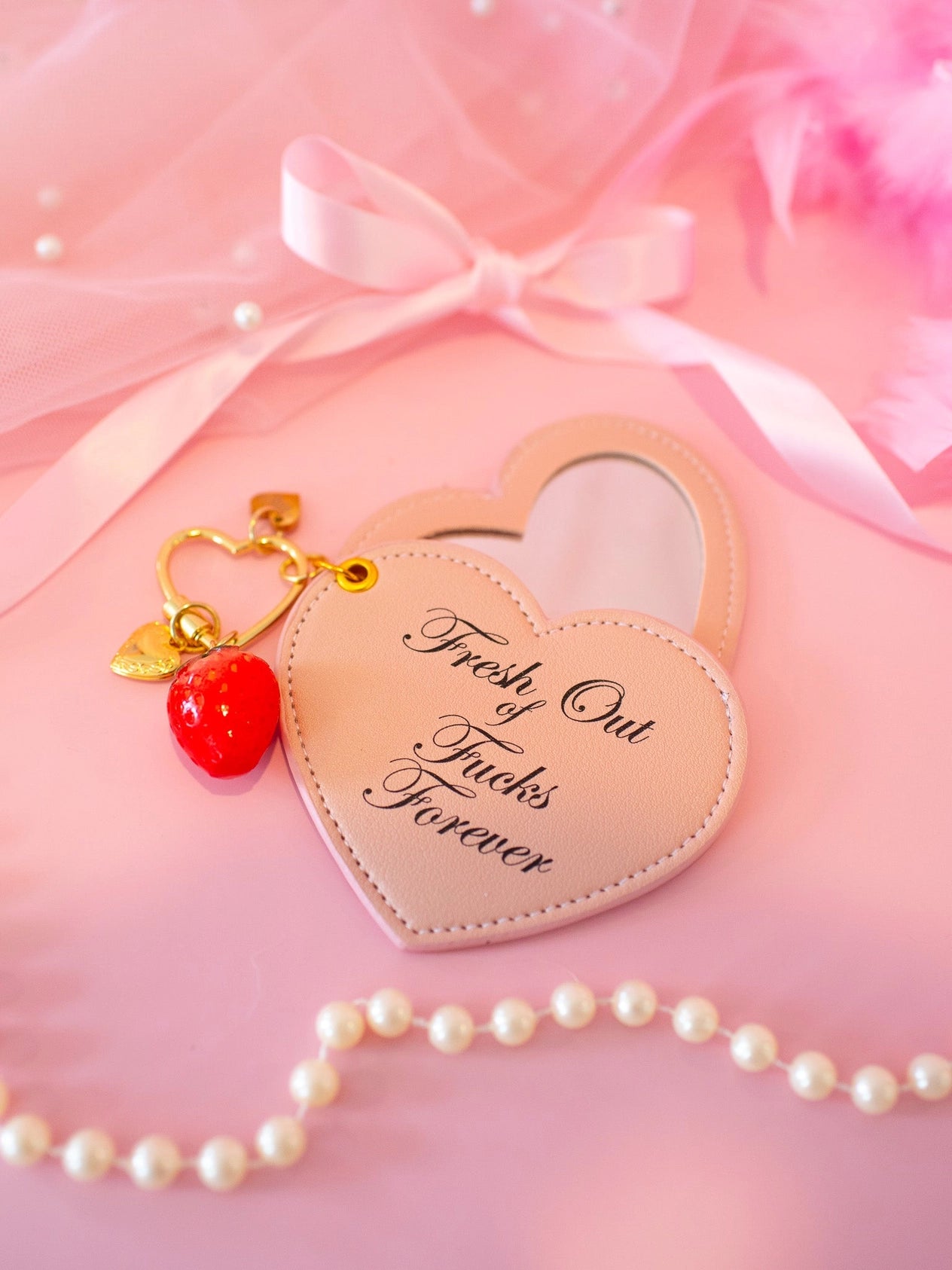 Fresh Out of Fucks Mirror Keychain