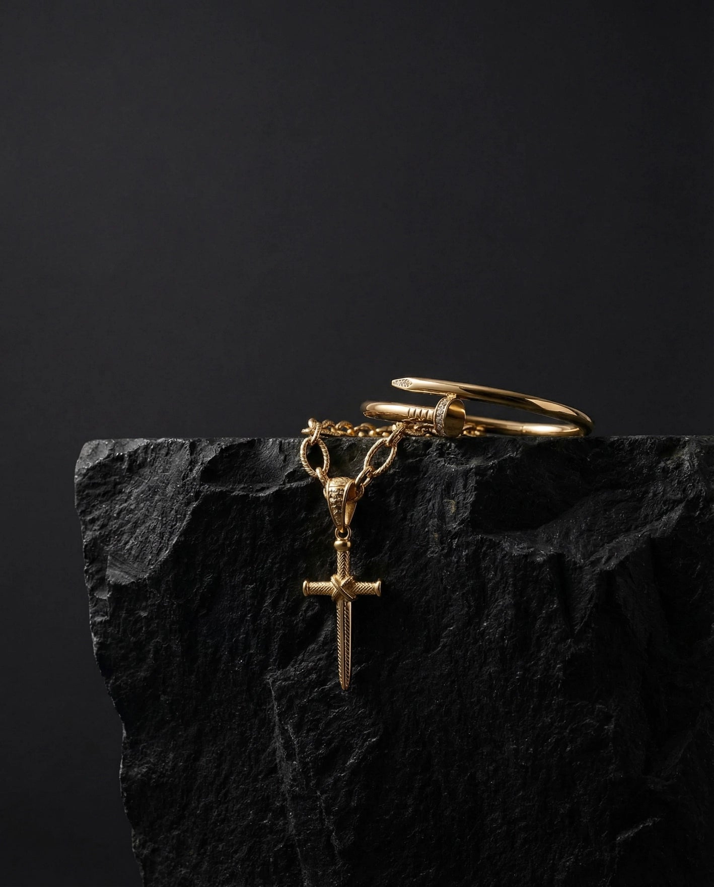 Golden Cross Jewelry Set