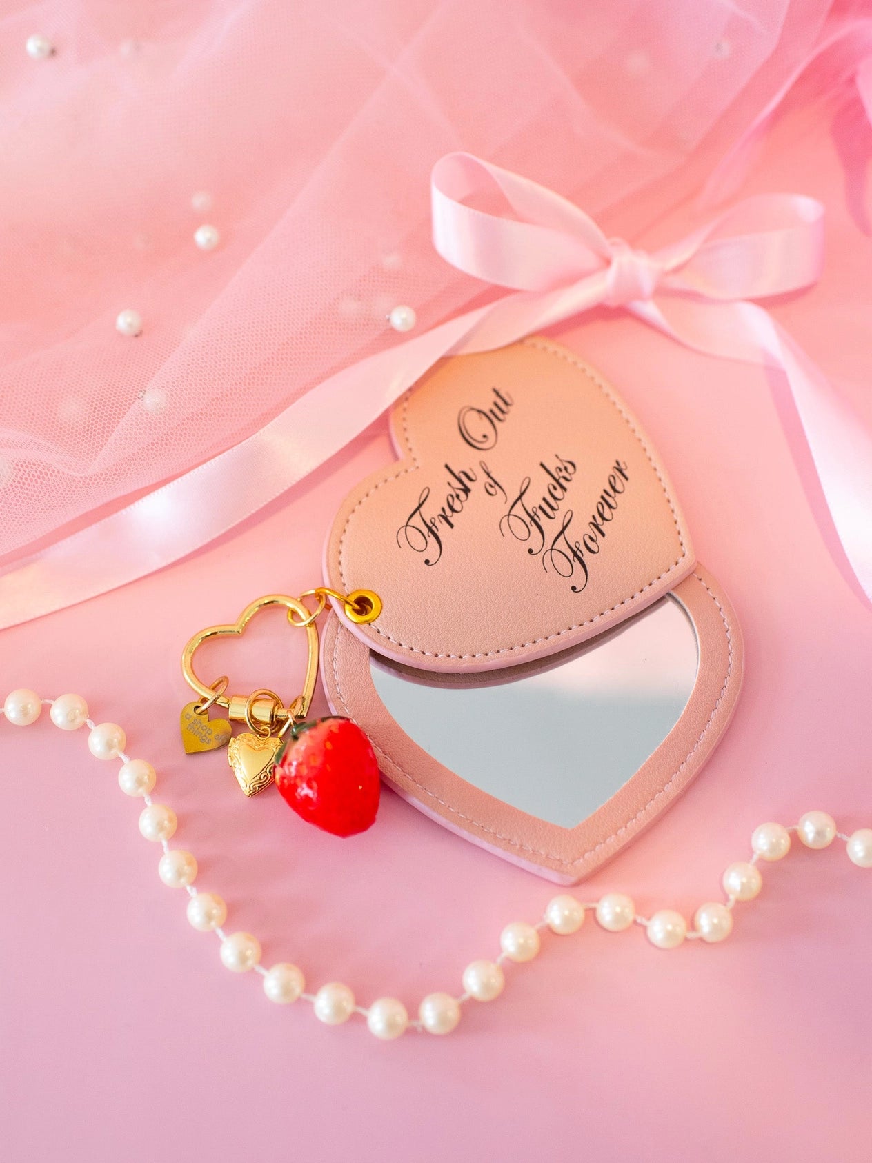 Fresh Out of Fucks Mirror Keychain