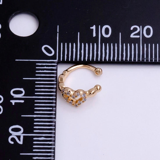 Load image into Gallery viewer, 16K Gold Filled Heart Micro Paved Ear Cuff Earrings (Right)
