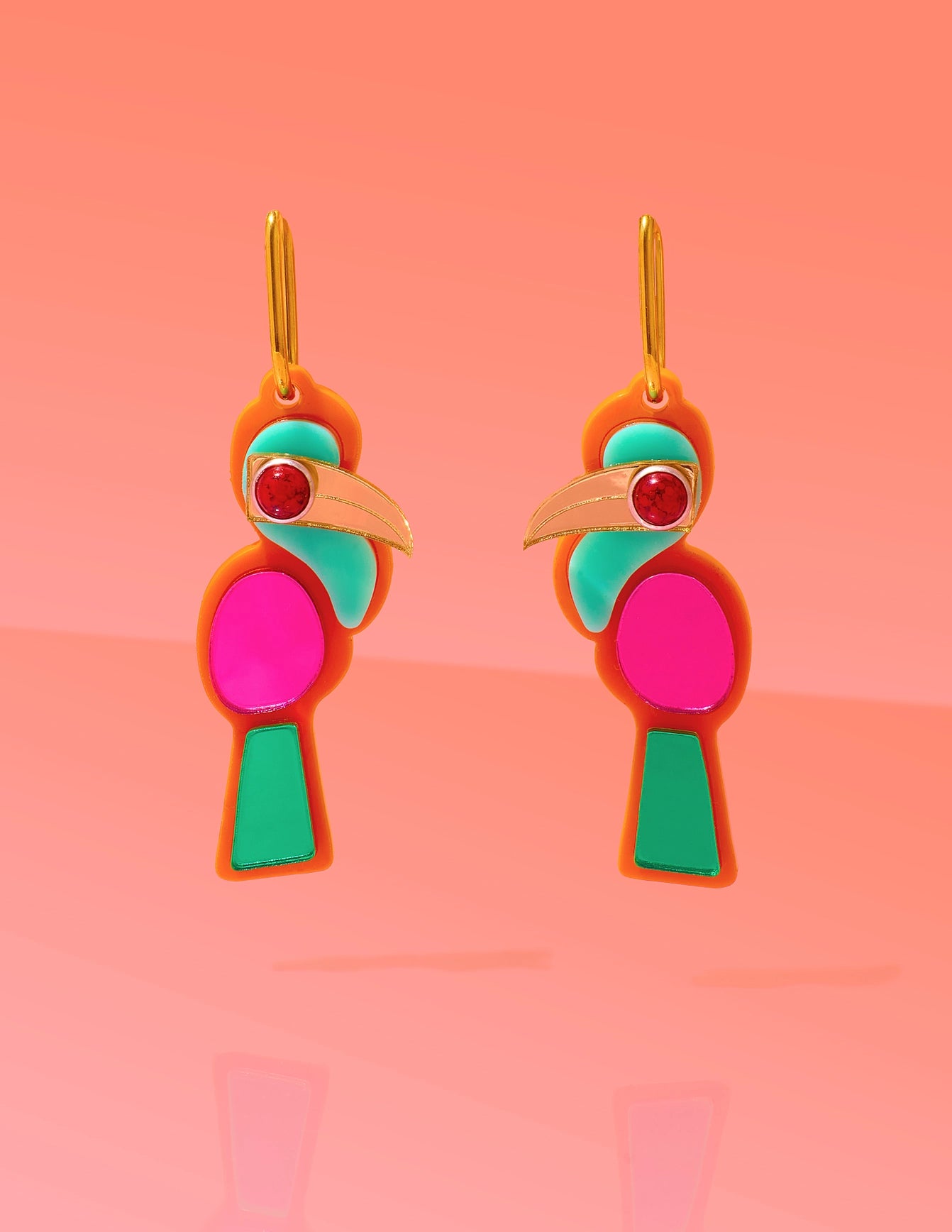 Toucan Hoop Earrings (Vibrant)