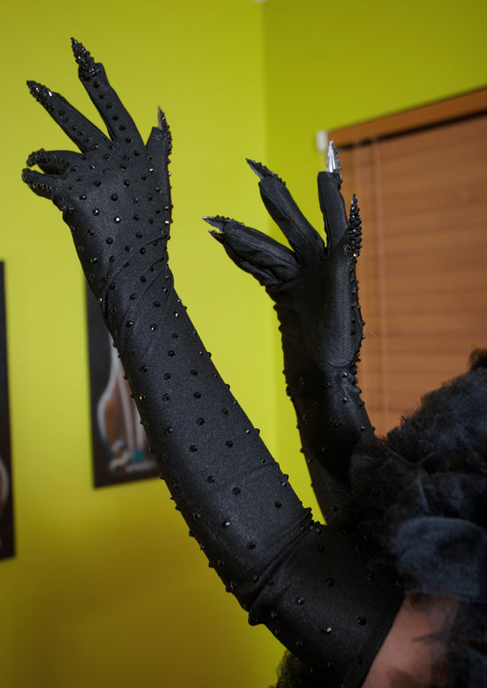 Viva La Bombshell Kitty Claw Gloves (Black)