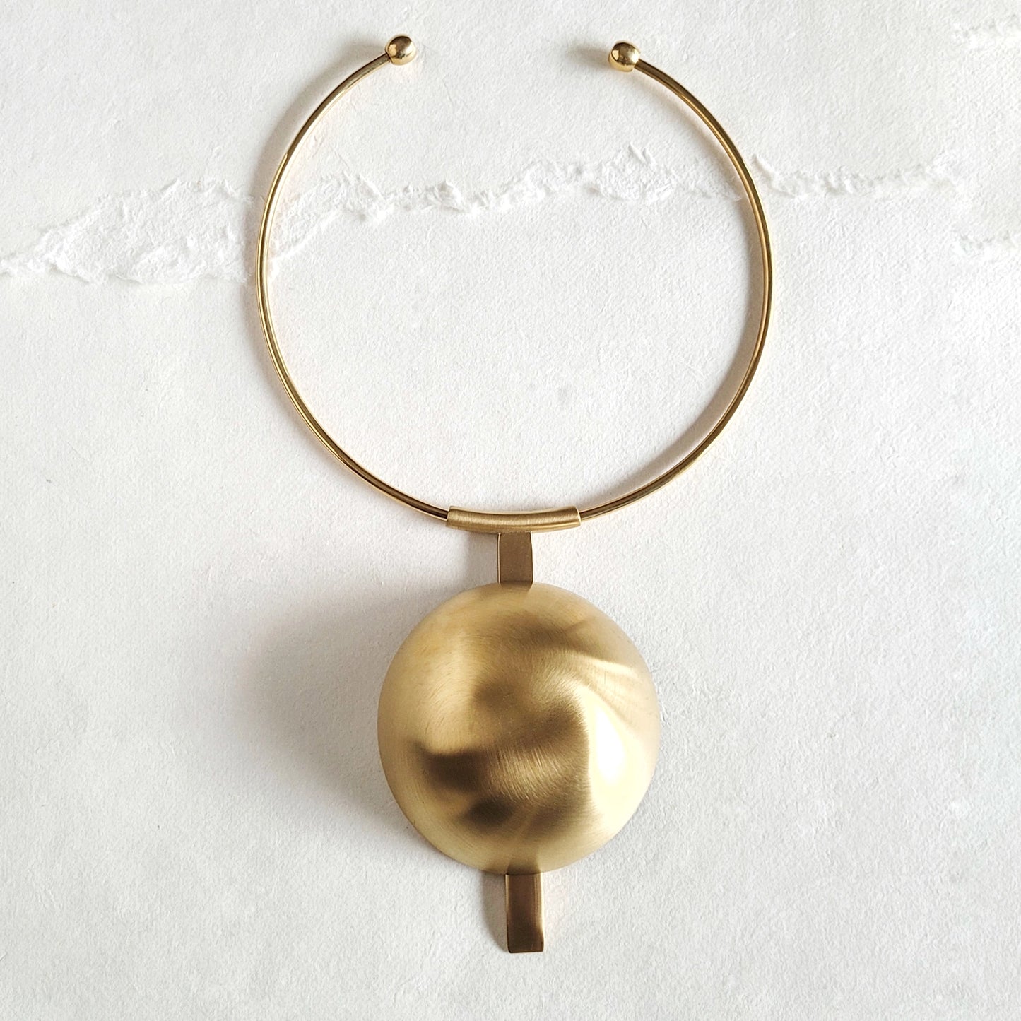 Maximalist Brass Satin Dome Necklace