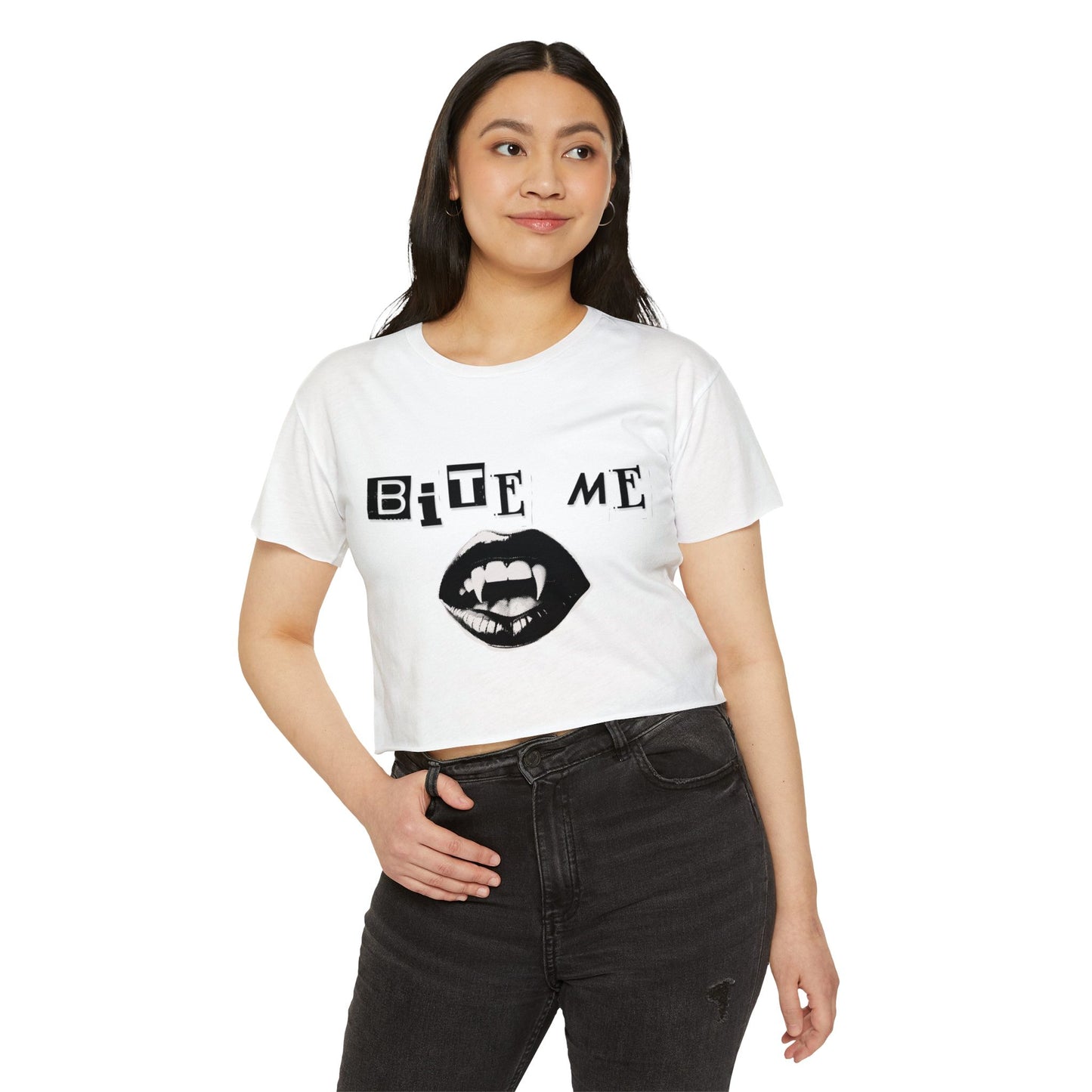 "Bite Me" Cropped Tee