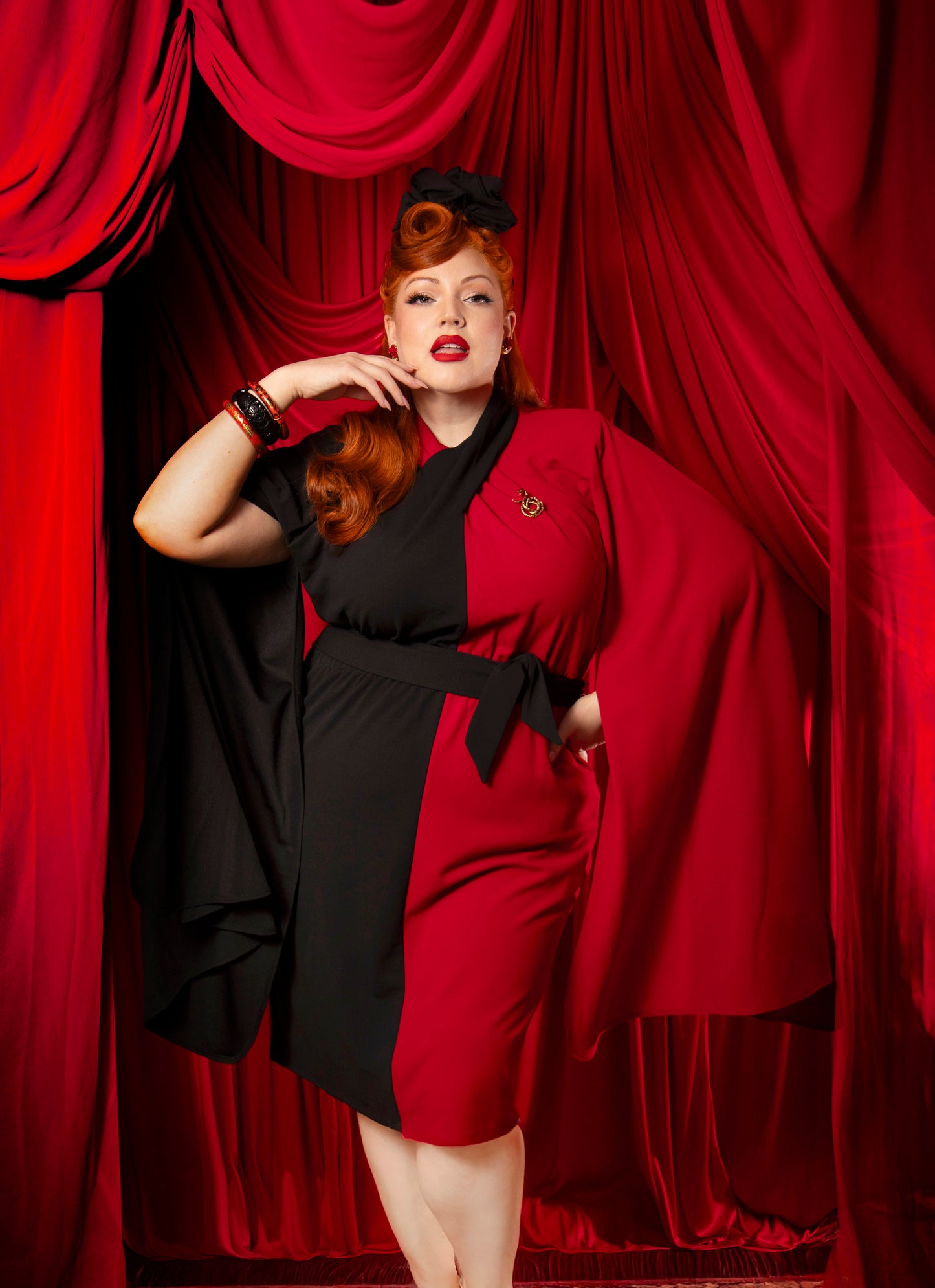 Athena Dress (Black/Cherry) PRE-ORDER