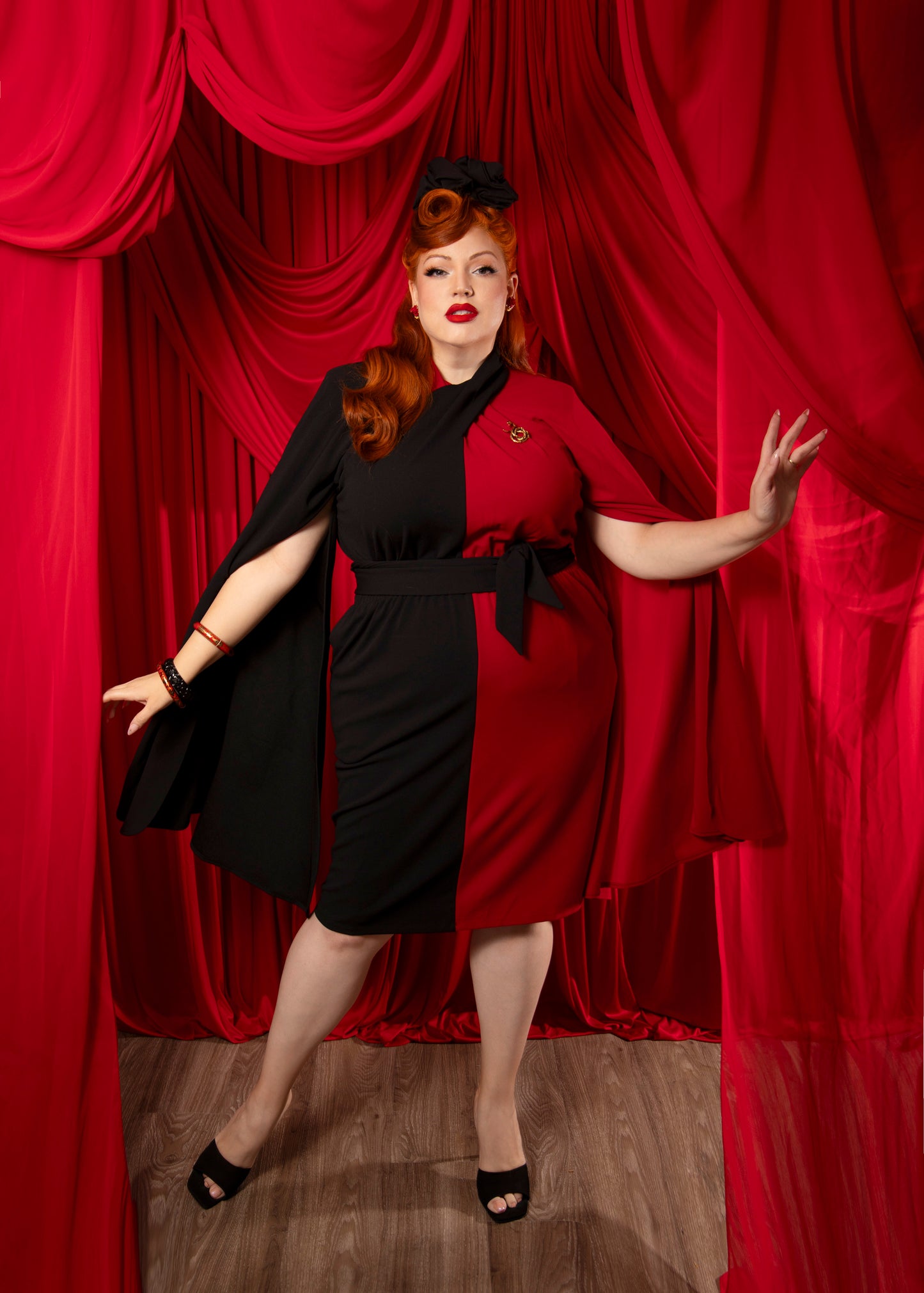 Athena Dress (Black/Cherry) PRE-ORDER
