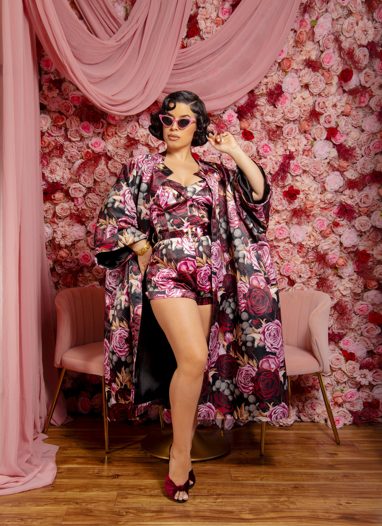 Rosalia Romper + Swing Jacket (Rose Print) PRE-ORDER