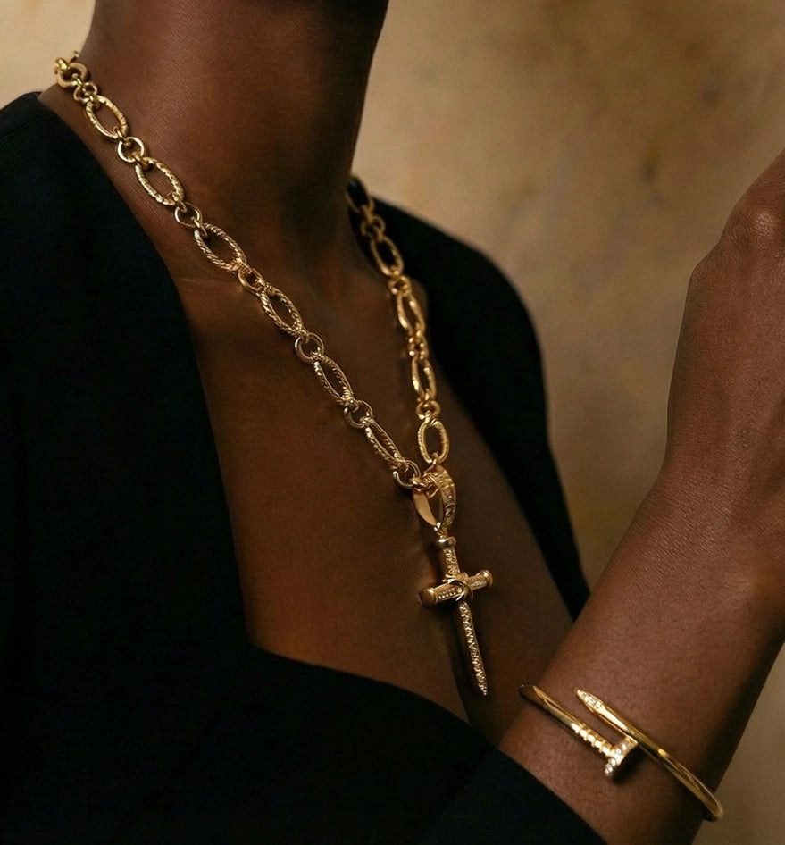 Golden Cross Jewelry Set