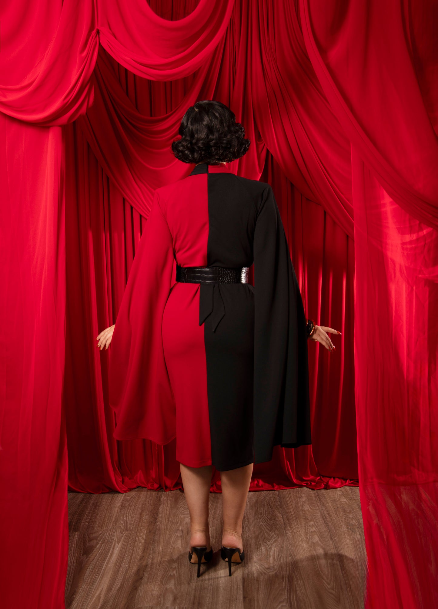 Athena Dress (Black/Cherry) PRE-ORDER