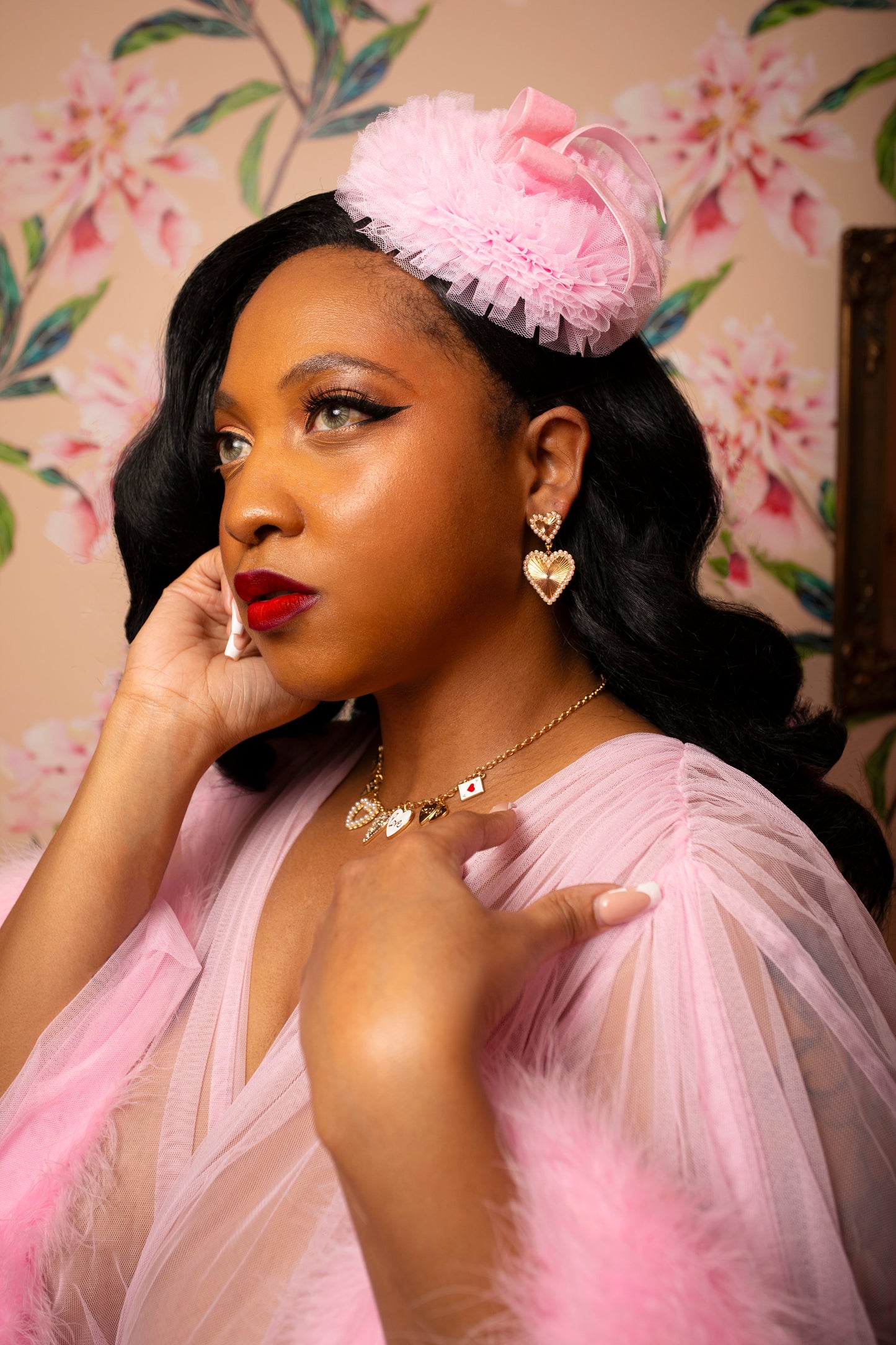 fascinator for pink dress Bespoke pink bridal shower outfits by Yvonne Yvette Designs