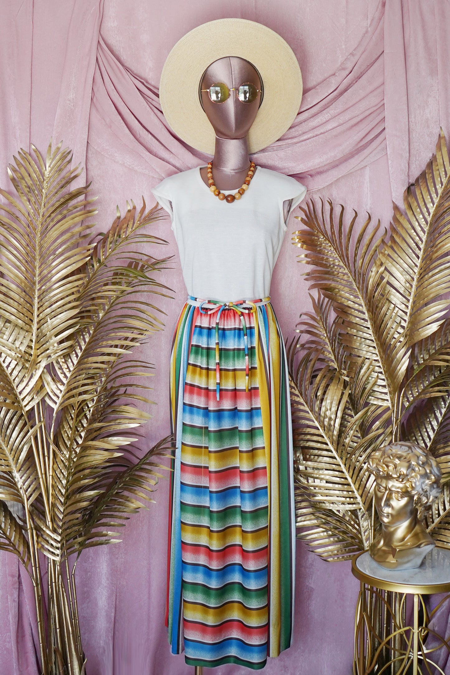 Vintage 1950s "Ricardo Fashions" Multicolor Maxi Dress
