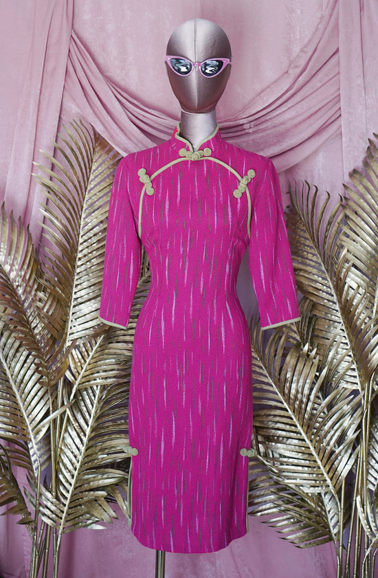 1950s Inspired Hot Pink Cheongsam dress