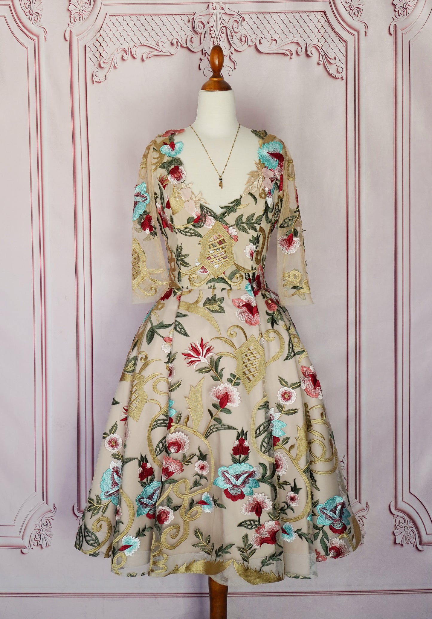 Chotronette 3D Floral Embroidered dress (Size XS)