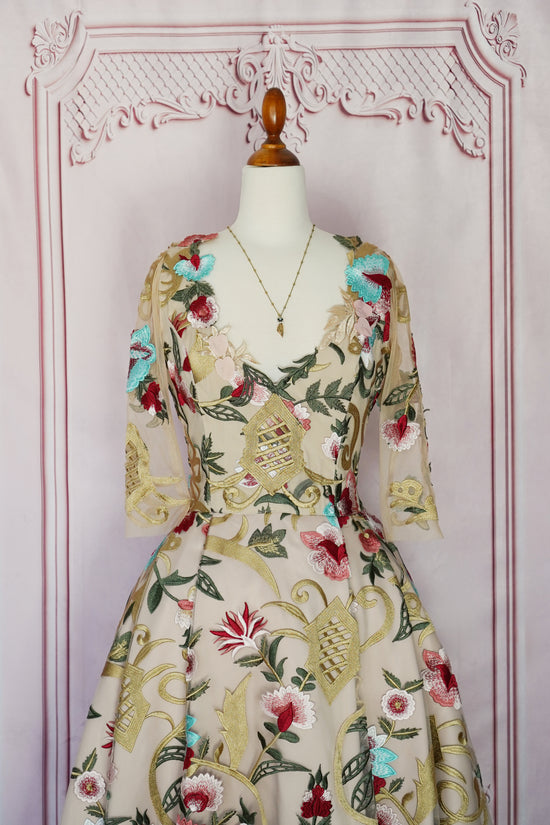 Chotronette 3D Floral Embroidered dress (Size XS)