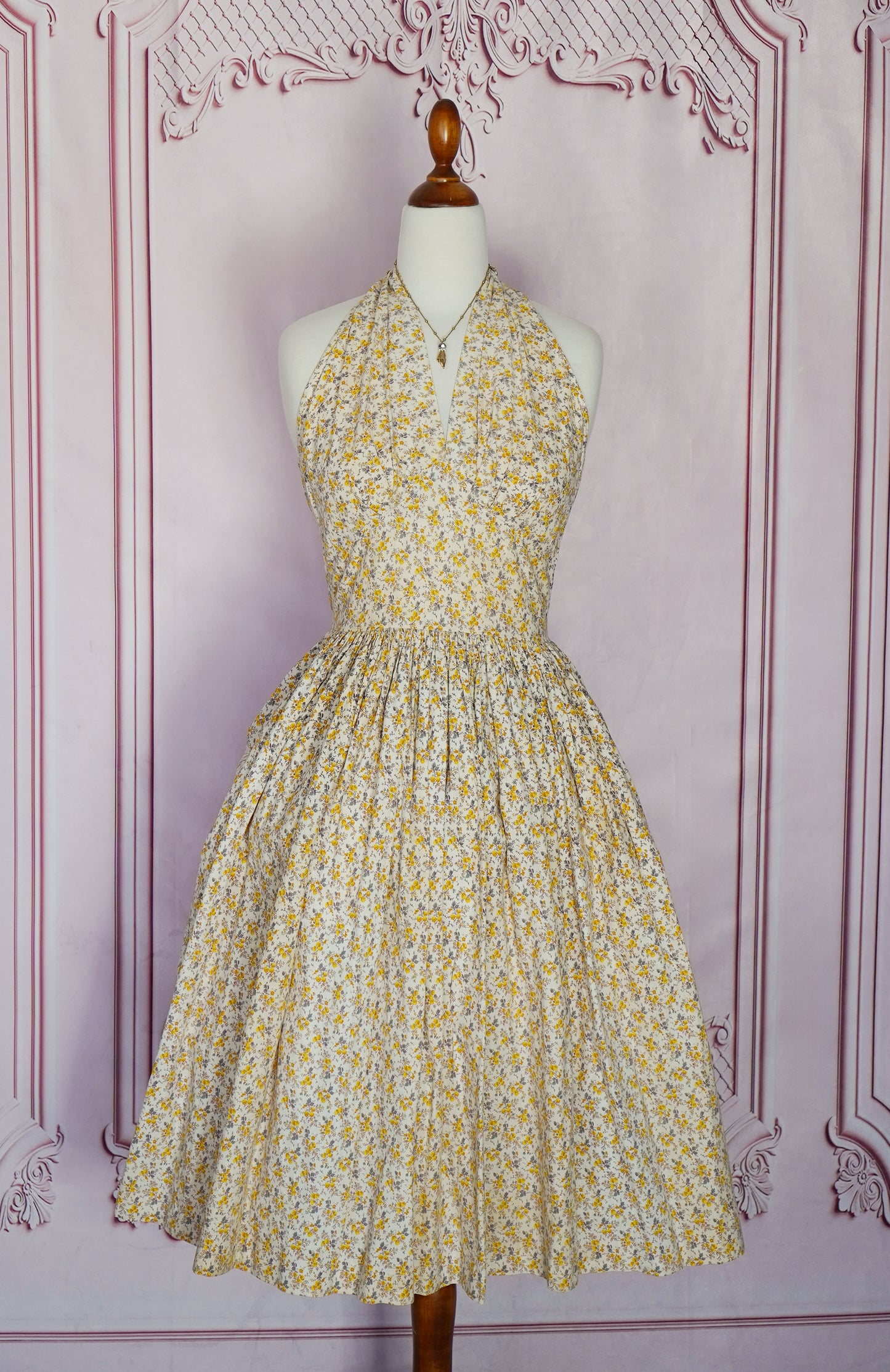 1950s Floral Cotton Dress & Bolero (Size XS)