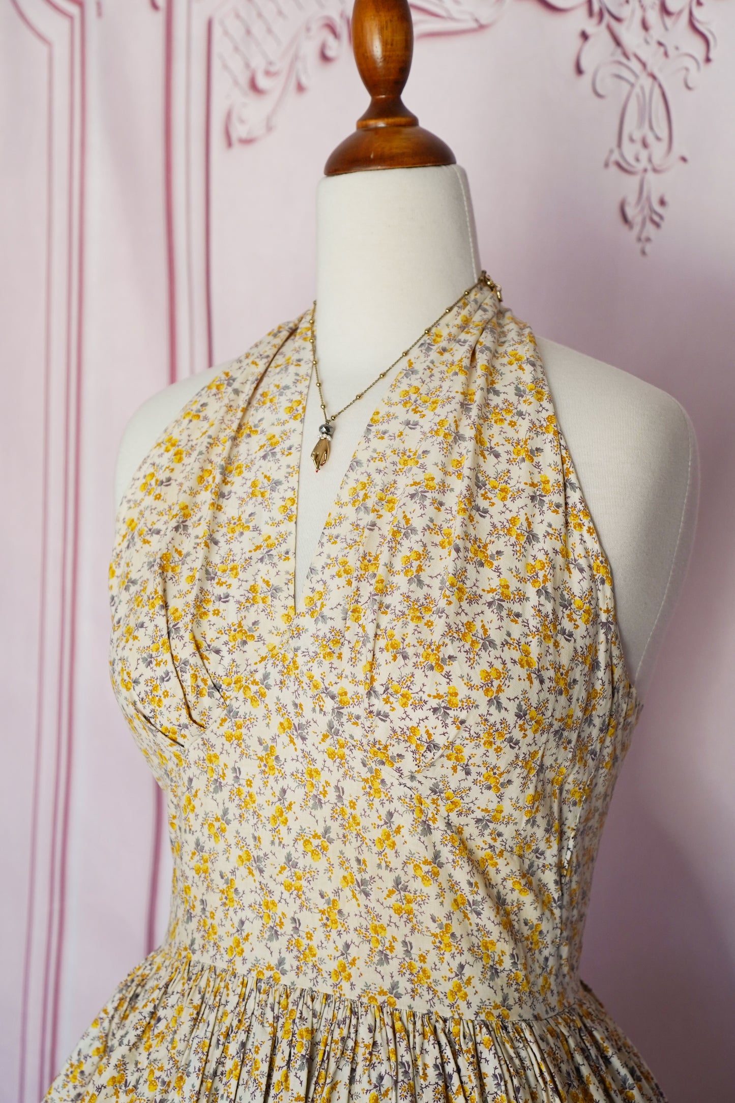 1950s Floral Cotton Dress & Bolero (Size XS)