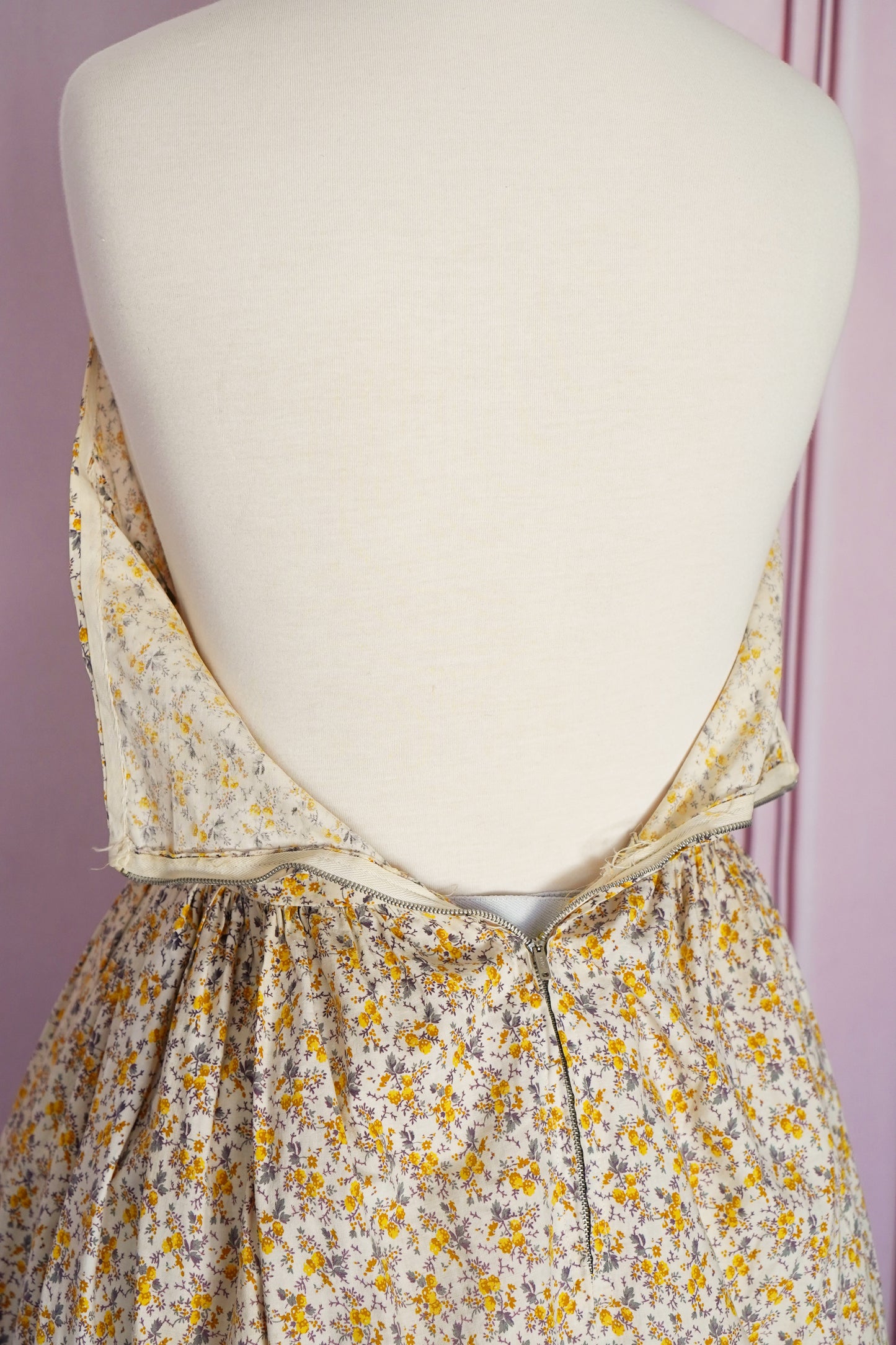 1950s Floral Cotton Dress & Bolero (Size XS)