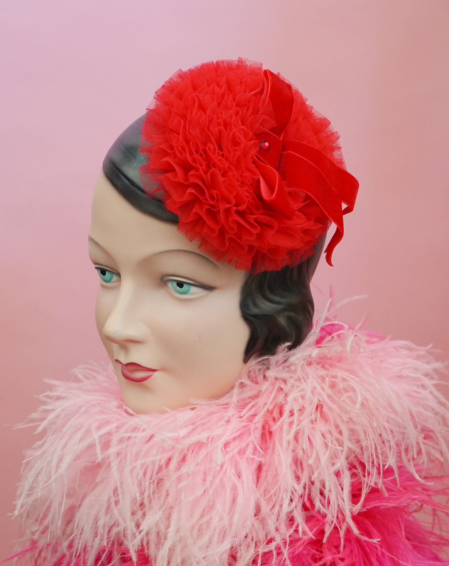 Viva La Bombshell Kimmi Fascinator (Red)