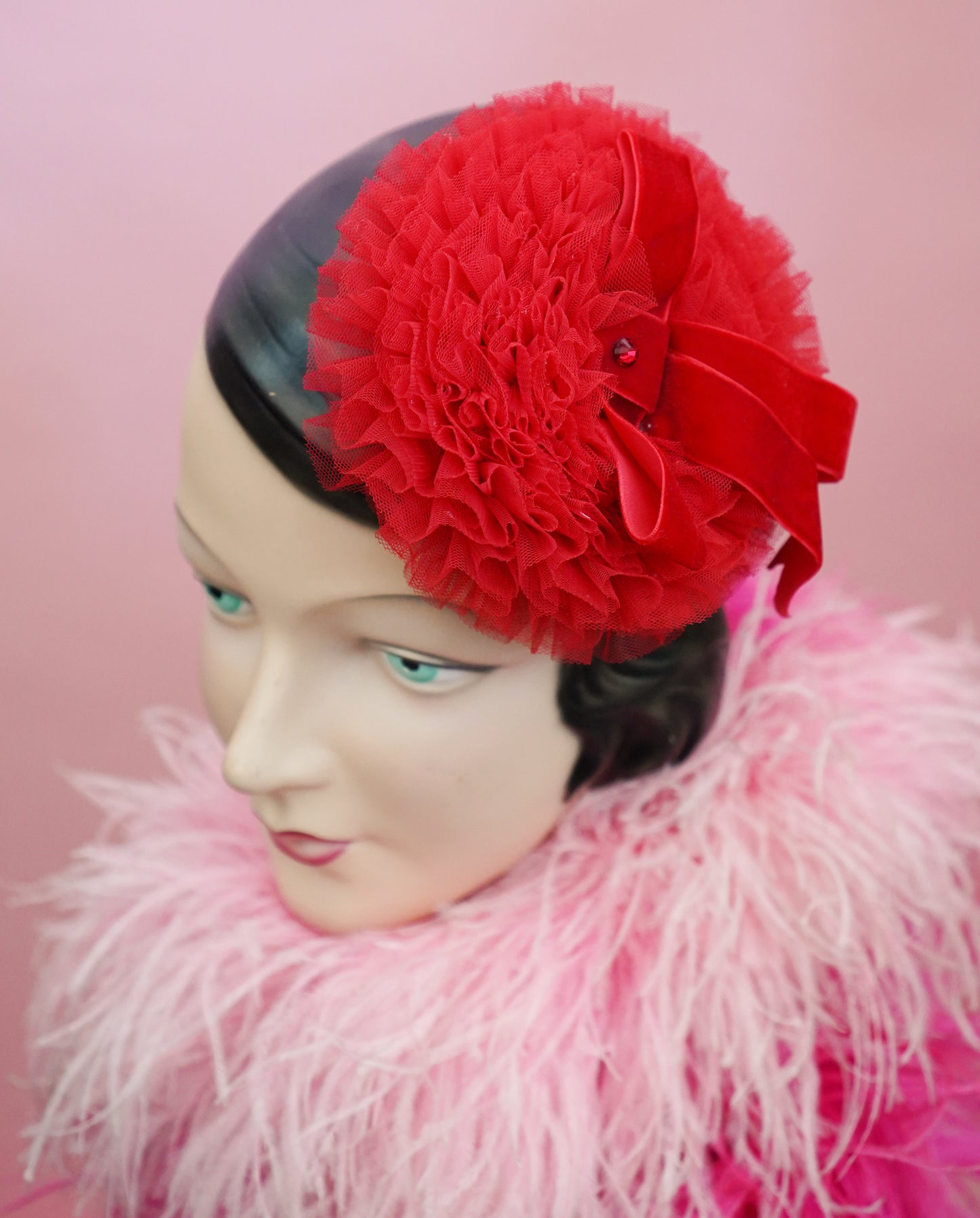 Viva La Bombshell Kimmi Fascinator (Red)