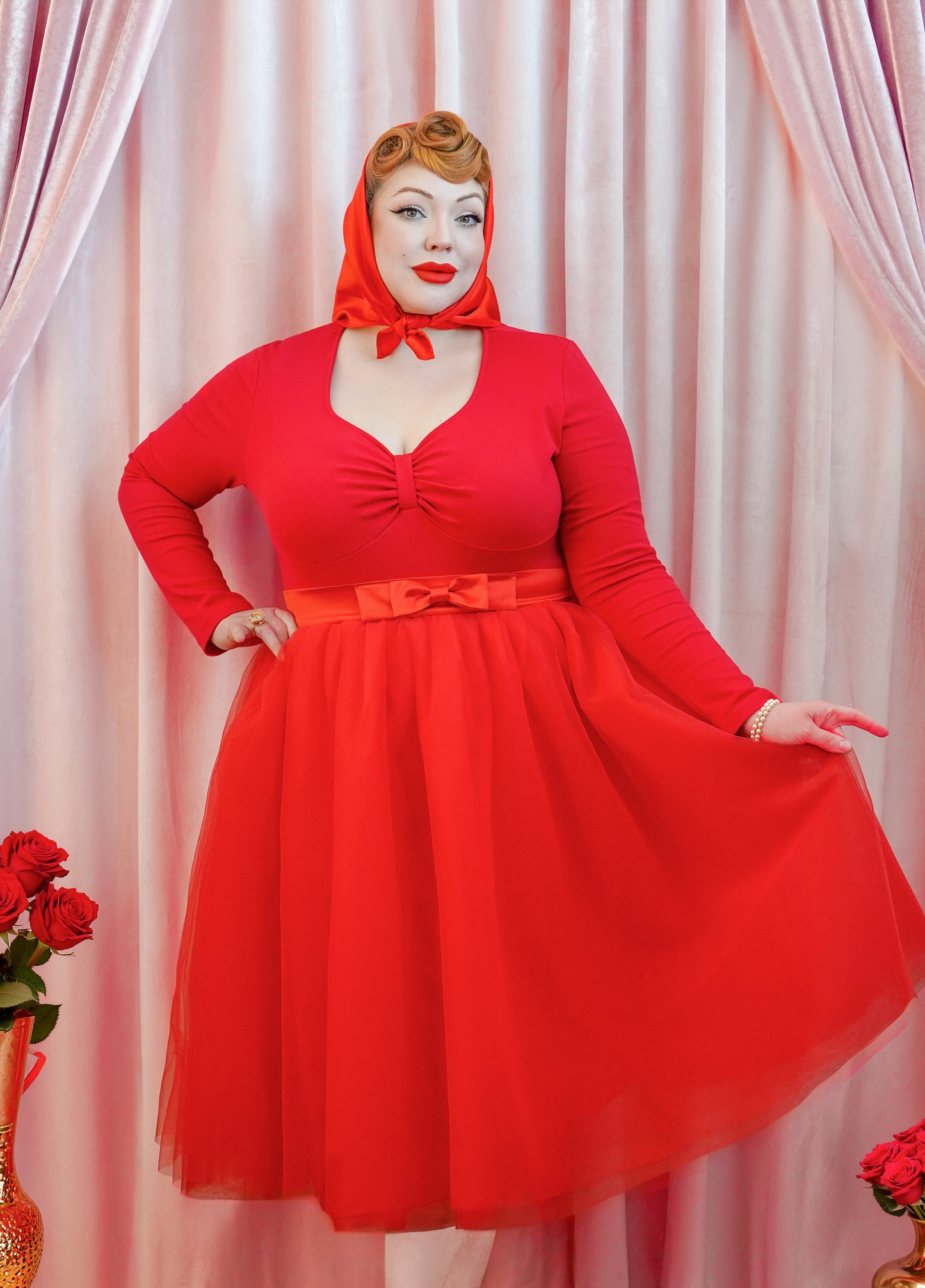 Émilie Tulle Skirt + Scarf (Red) PRE-ORDER