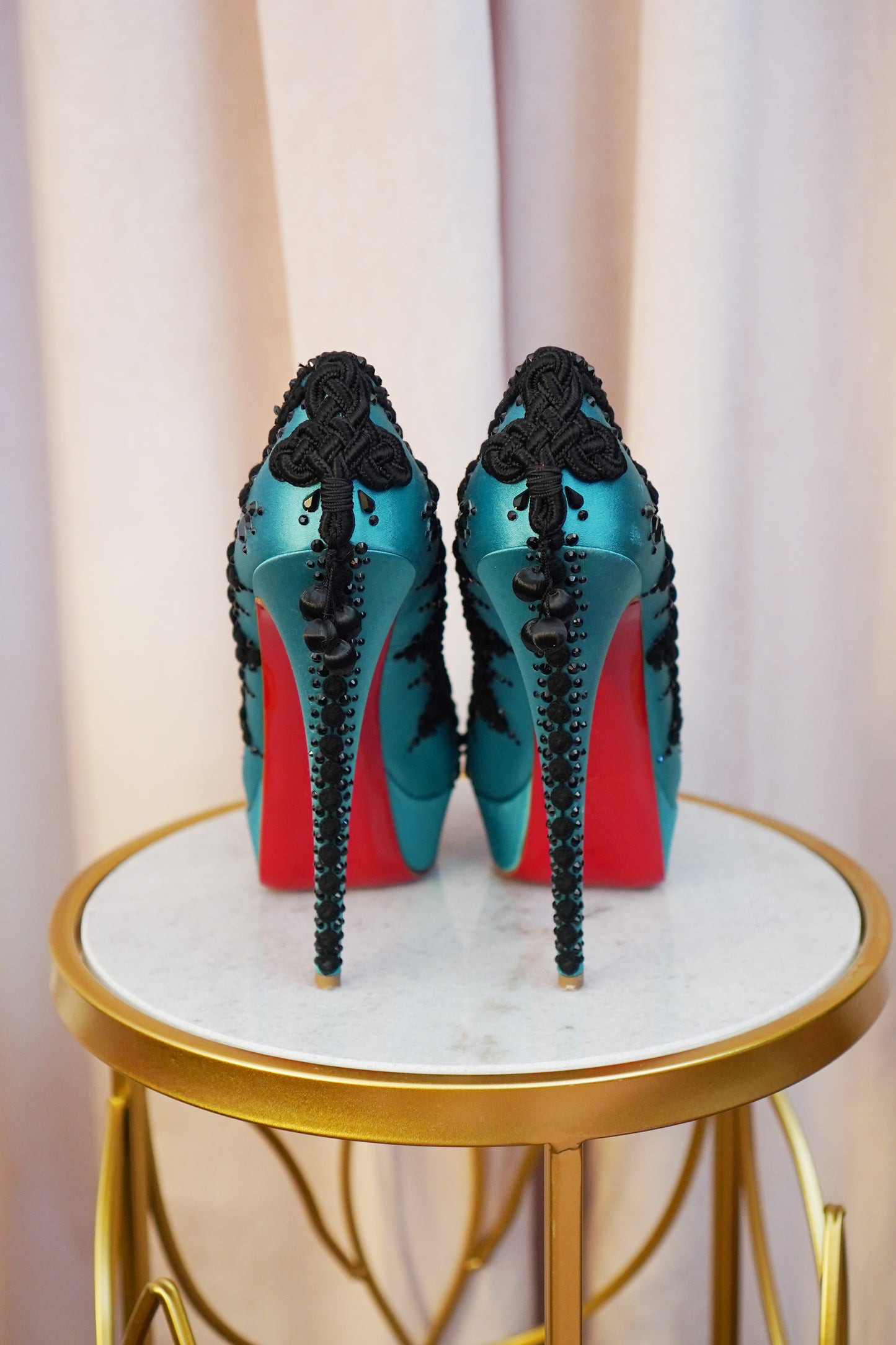 Christian Louboutin Torero Platform Heels & Matching Swarovski Crystal Clutch Set – Rare 2012 Matador Collection