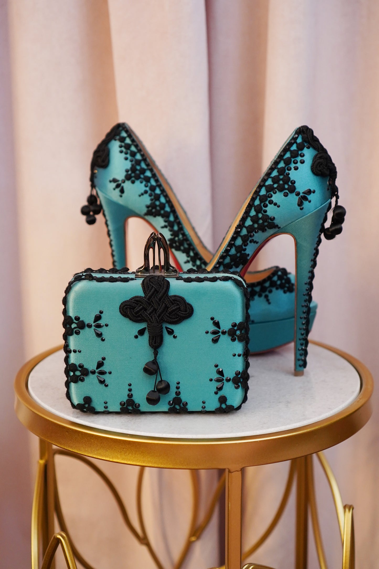 Christian Louboutin Torero Platform Heels & Matching Swarovski Crystal Clutch Set – Rare 2012 Matador Collection