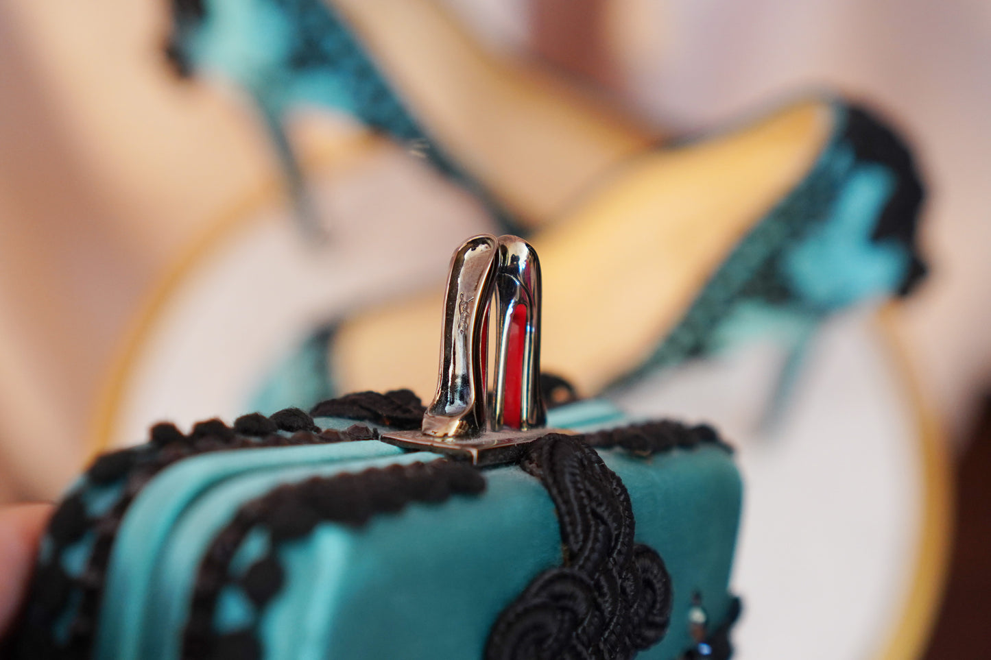 Christian Louboutin Torero Platform Heels & Matching Swarovski Crystal Clutch Set – Rare 2012 Matador Collection