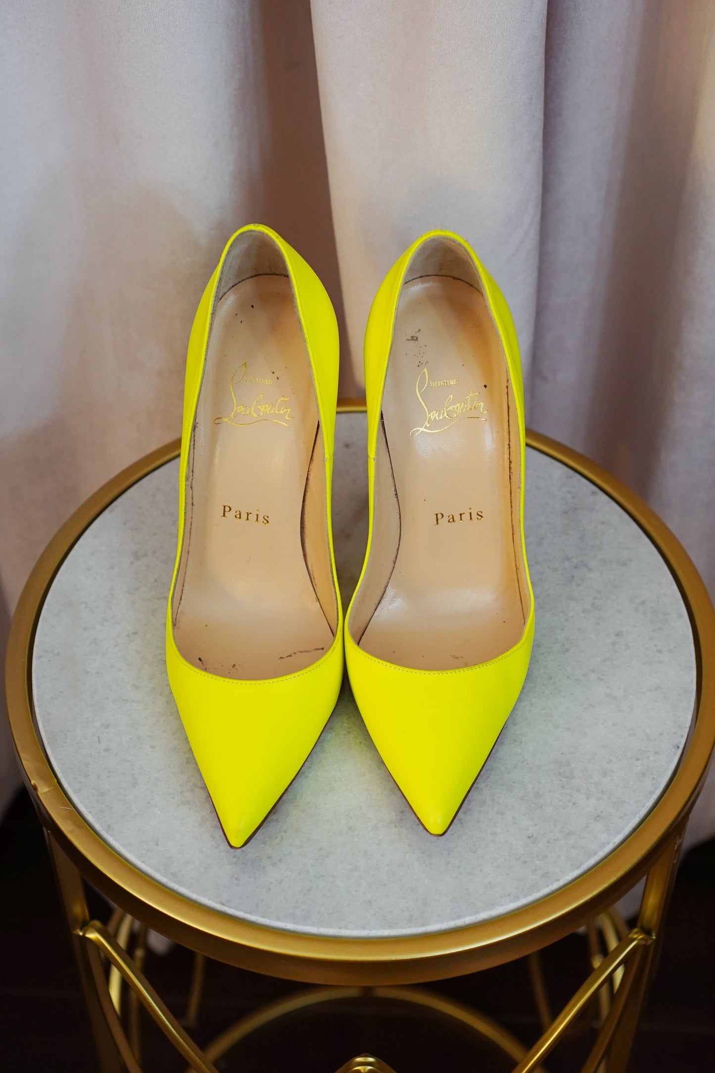 Christian Louboutin Pumps So Kate 120 Neon Yellow SZ 35 1/2