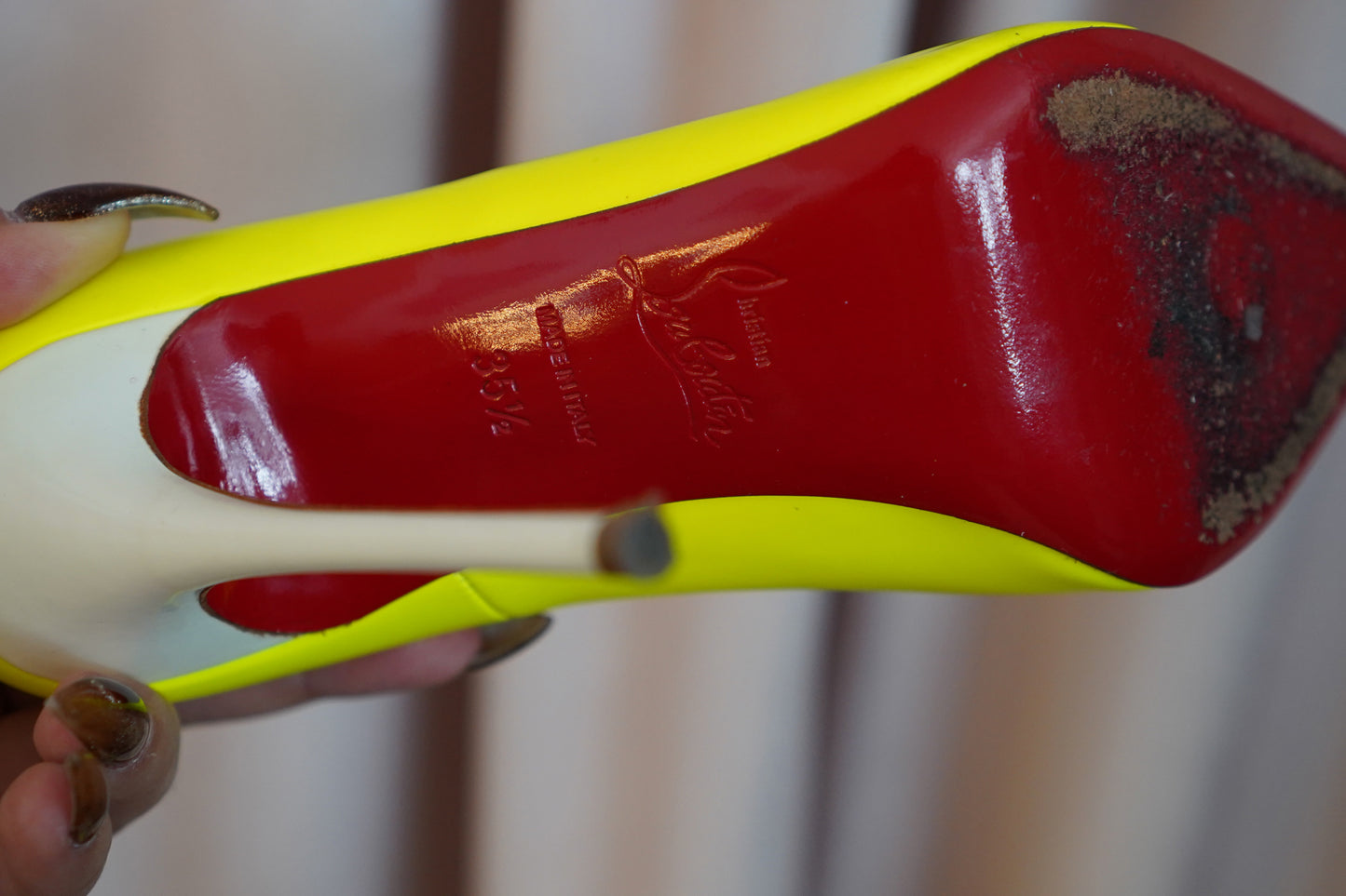 Christian Louboutin Pumps So Kate 120 Neon Yellow SZ 35 1/2