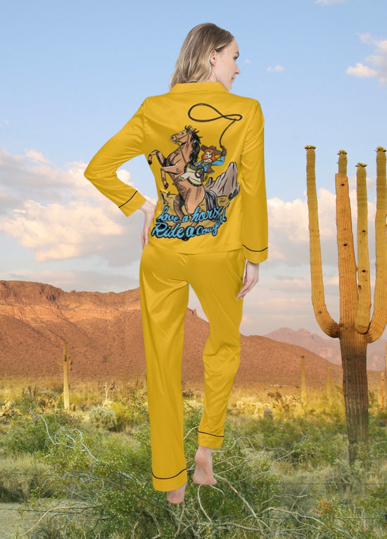 "Ride em" Cowgirl Satin Pajamas