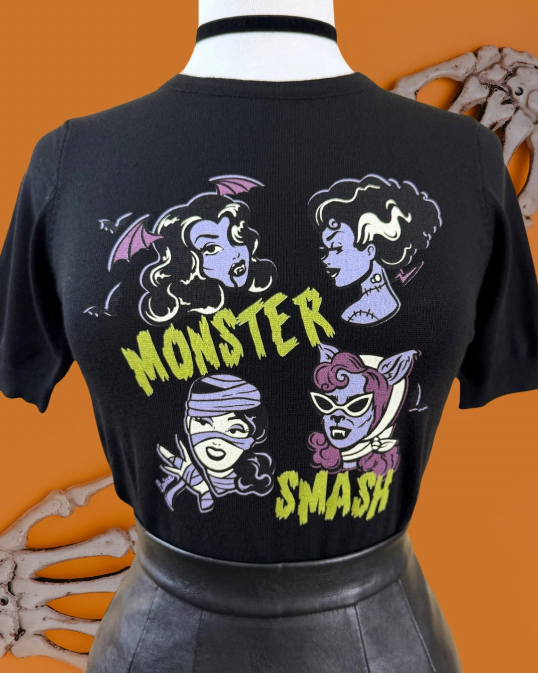 Monster Smash Short Sleeve Sweater (Black)