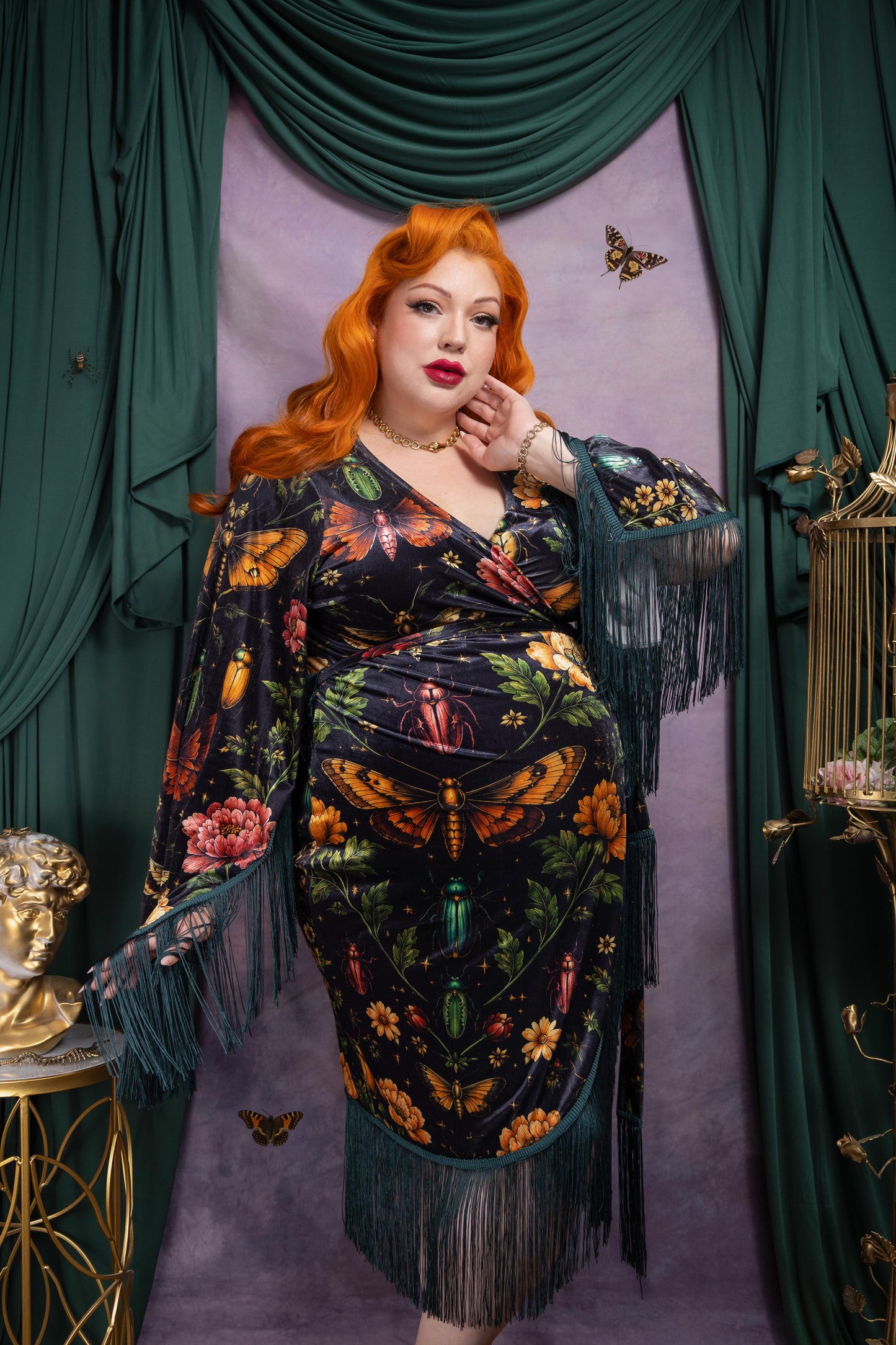 Magdalena Wrap Dress (Mystic Insect Print) PRE-ORDER