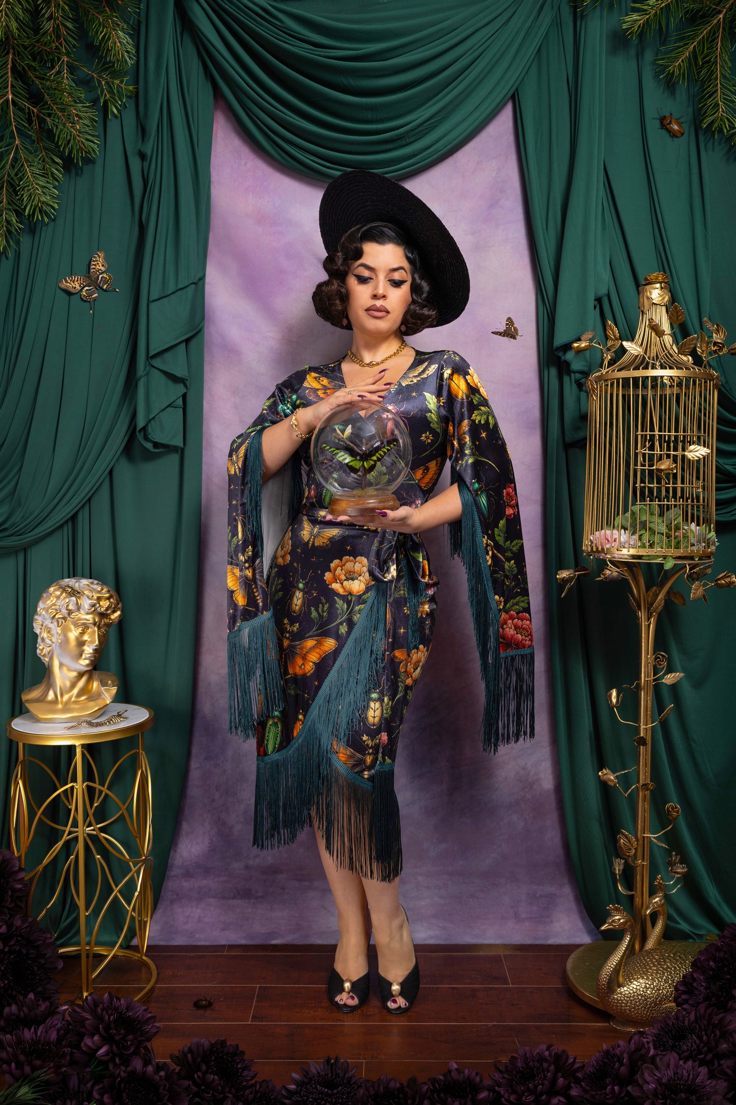 Magdalena Wrap Dress (Mystic Insect Print) PRE-ORDER