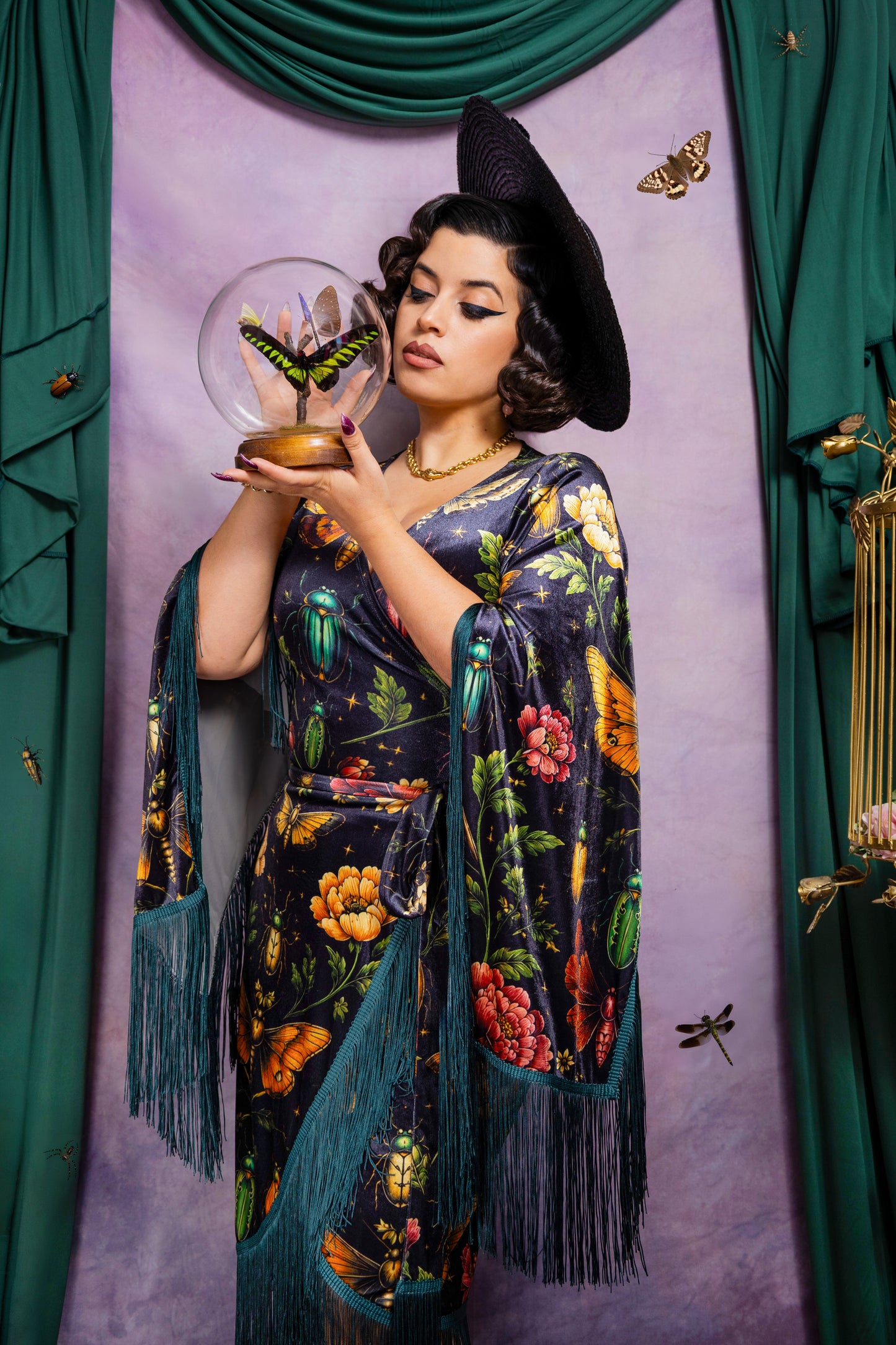 Magdalena Wrap Dress (Mystic Insect Print) PRE-ORDER