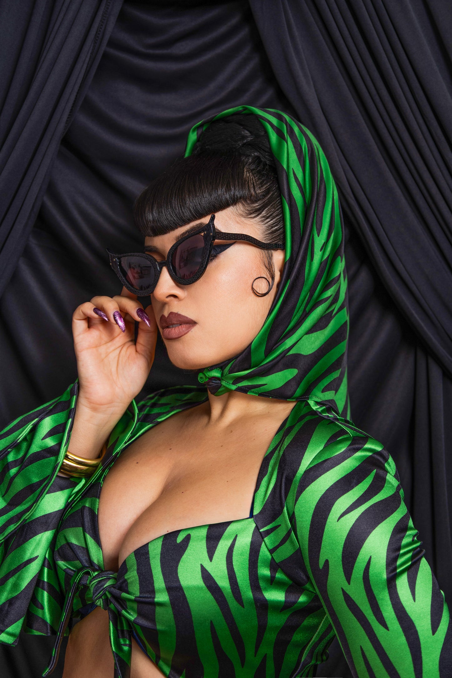Veronica 3pc Set (Green Zebra Print) PRE-ORDER