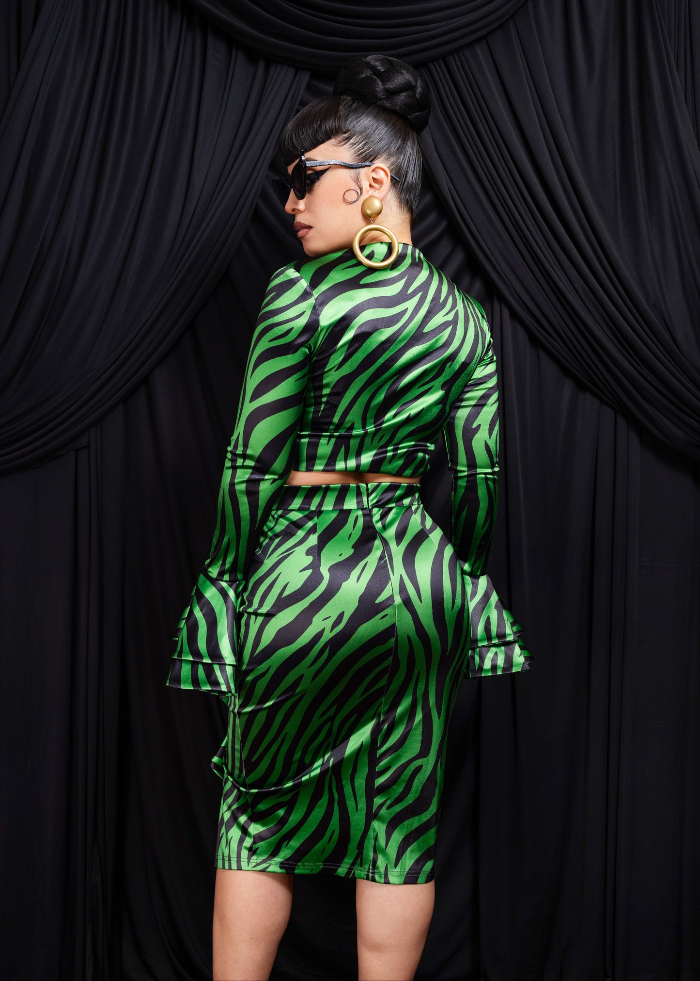 Veronica 3pc Set (Green Zebra Print) PRE-ORDER