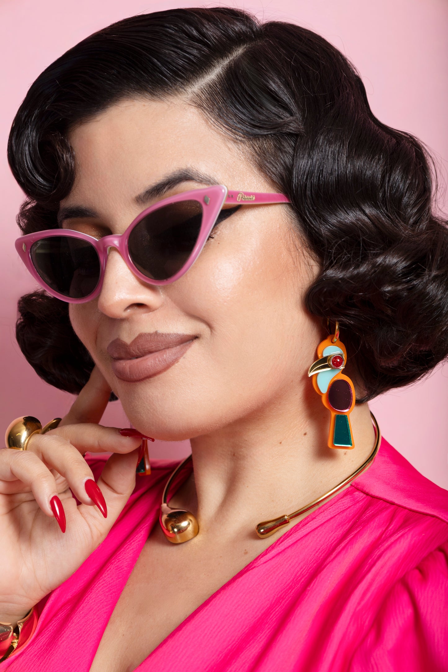 Toucan Hoop Earrings (Vibrant)