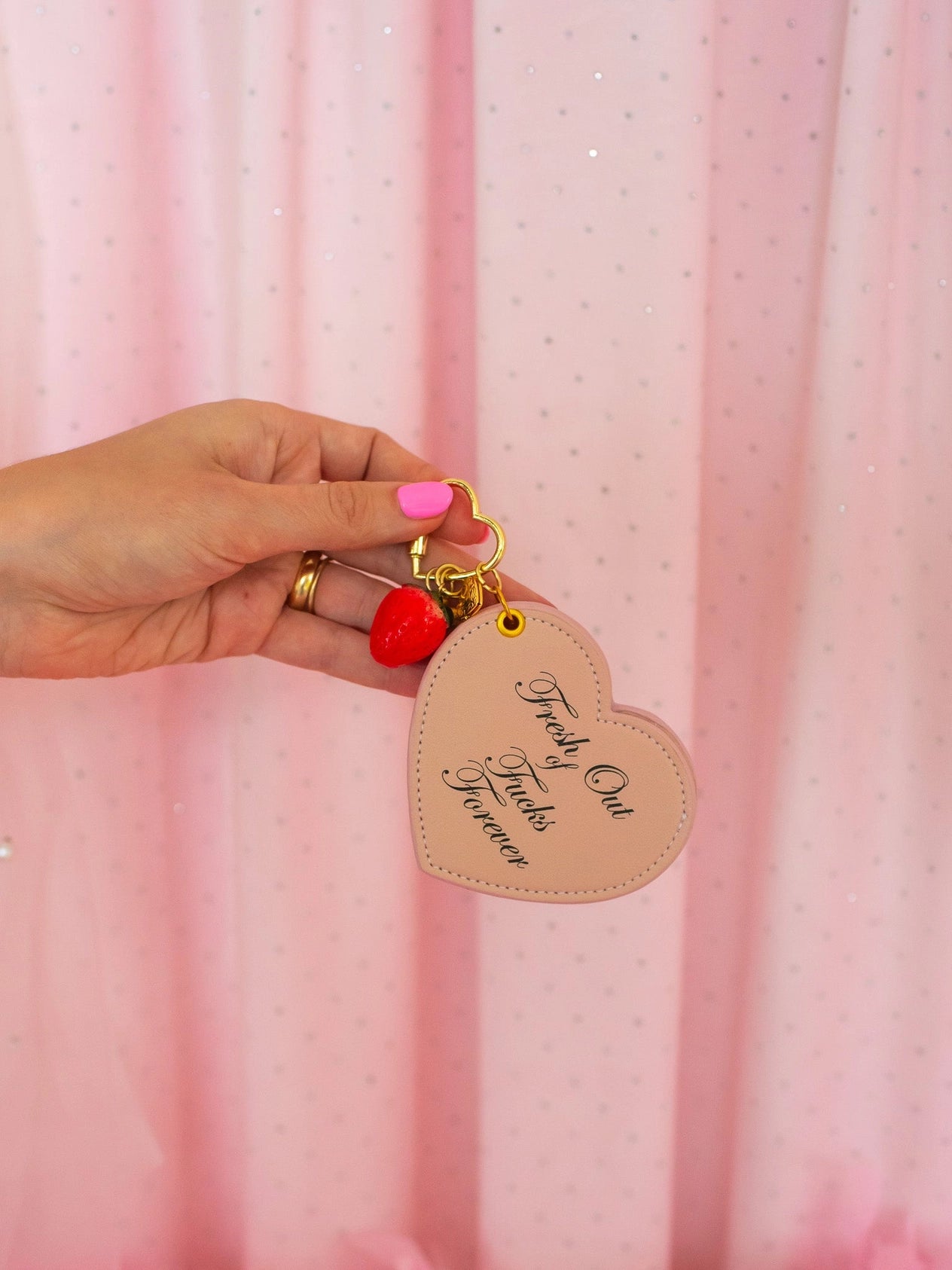 Fresh Out of Fucks Mirror Keychain