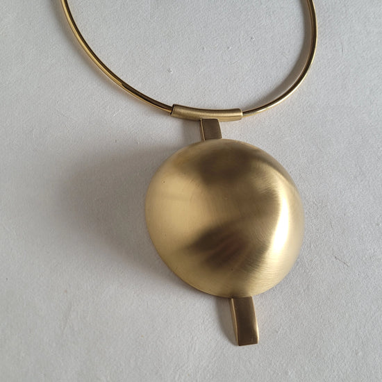 Maximalist Brass Satin Dome Necklace