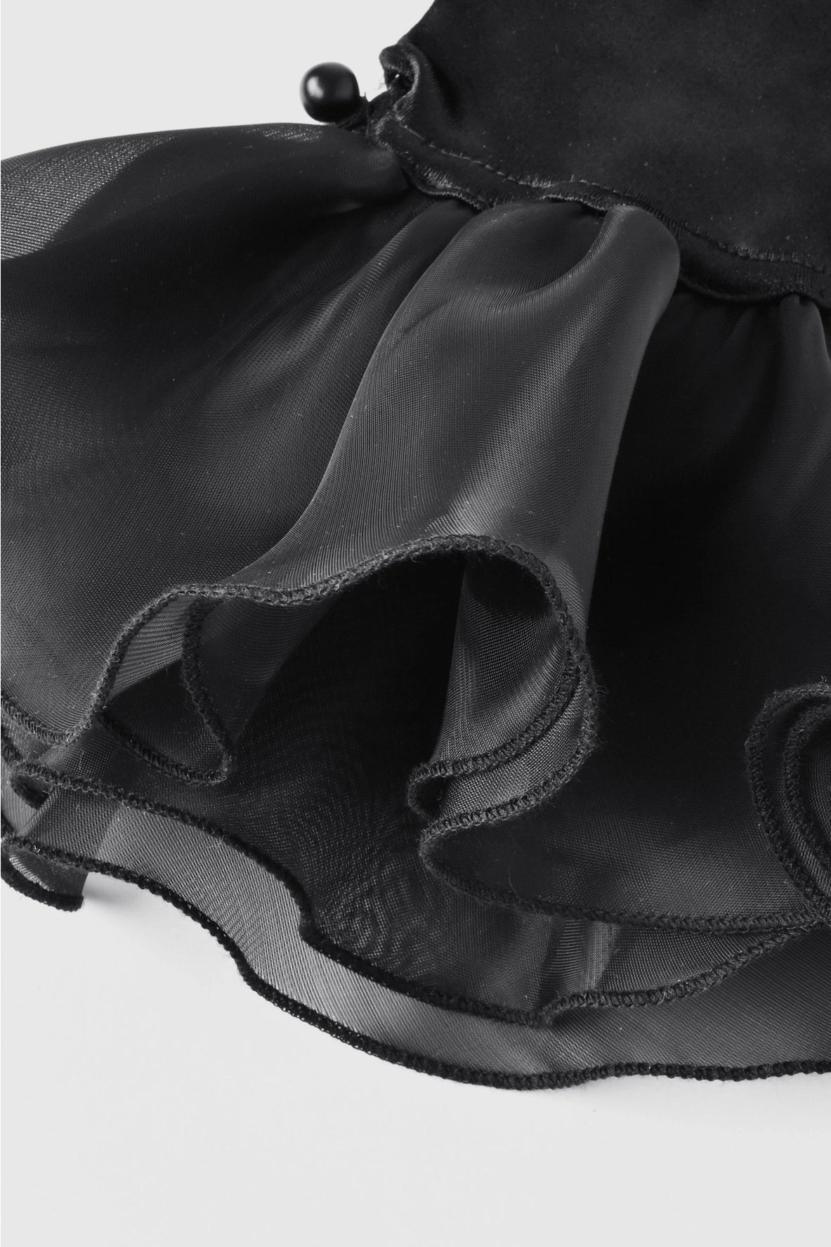 Short Ruffle Satin Gloves