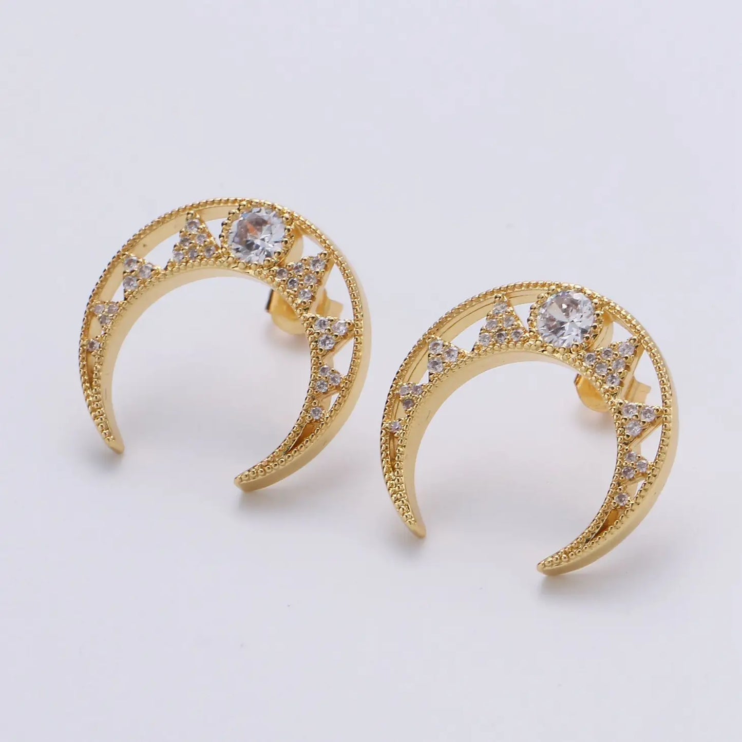 Crescent moon and star 2025 earrings gold