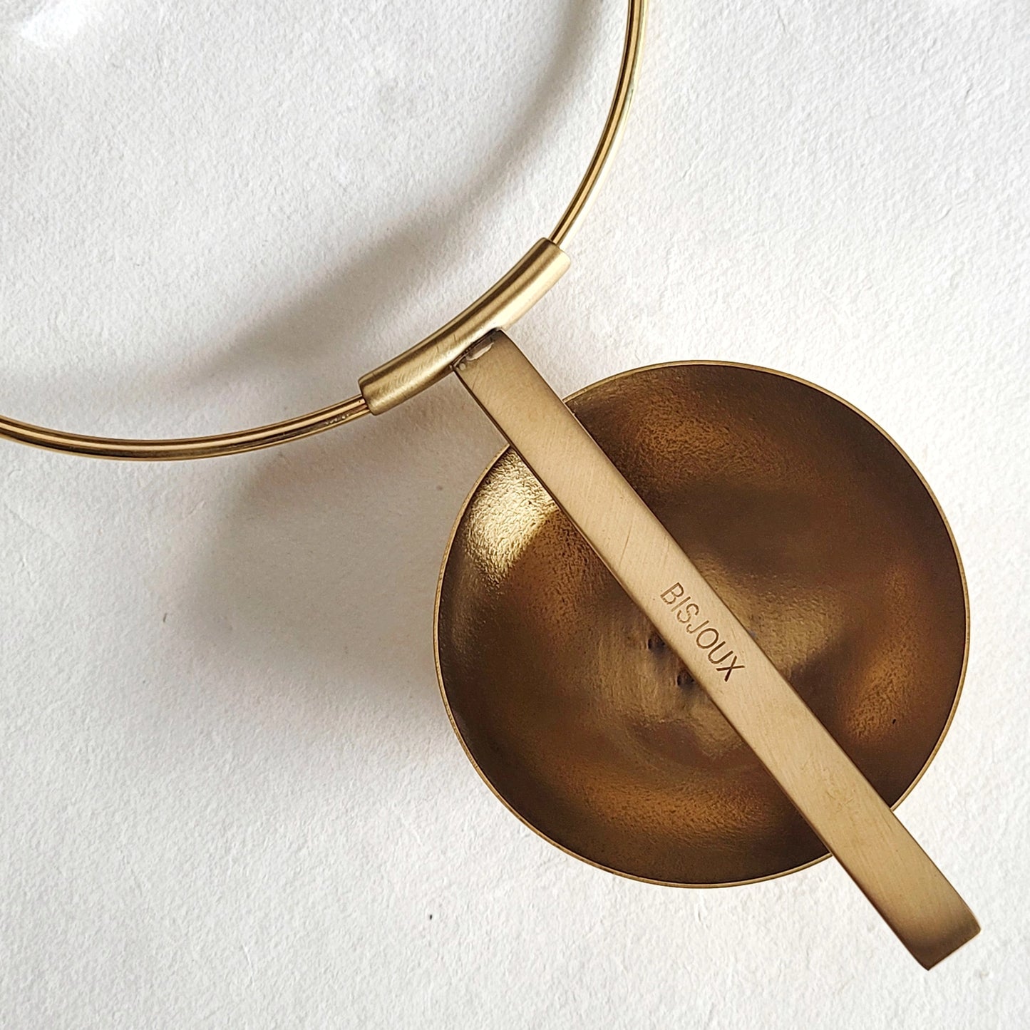 Maximalist Brass Satin Dome Necklace