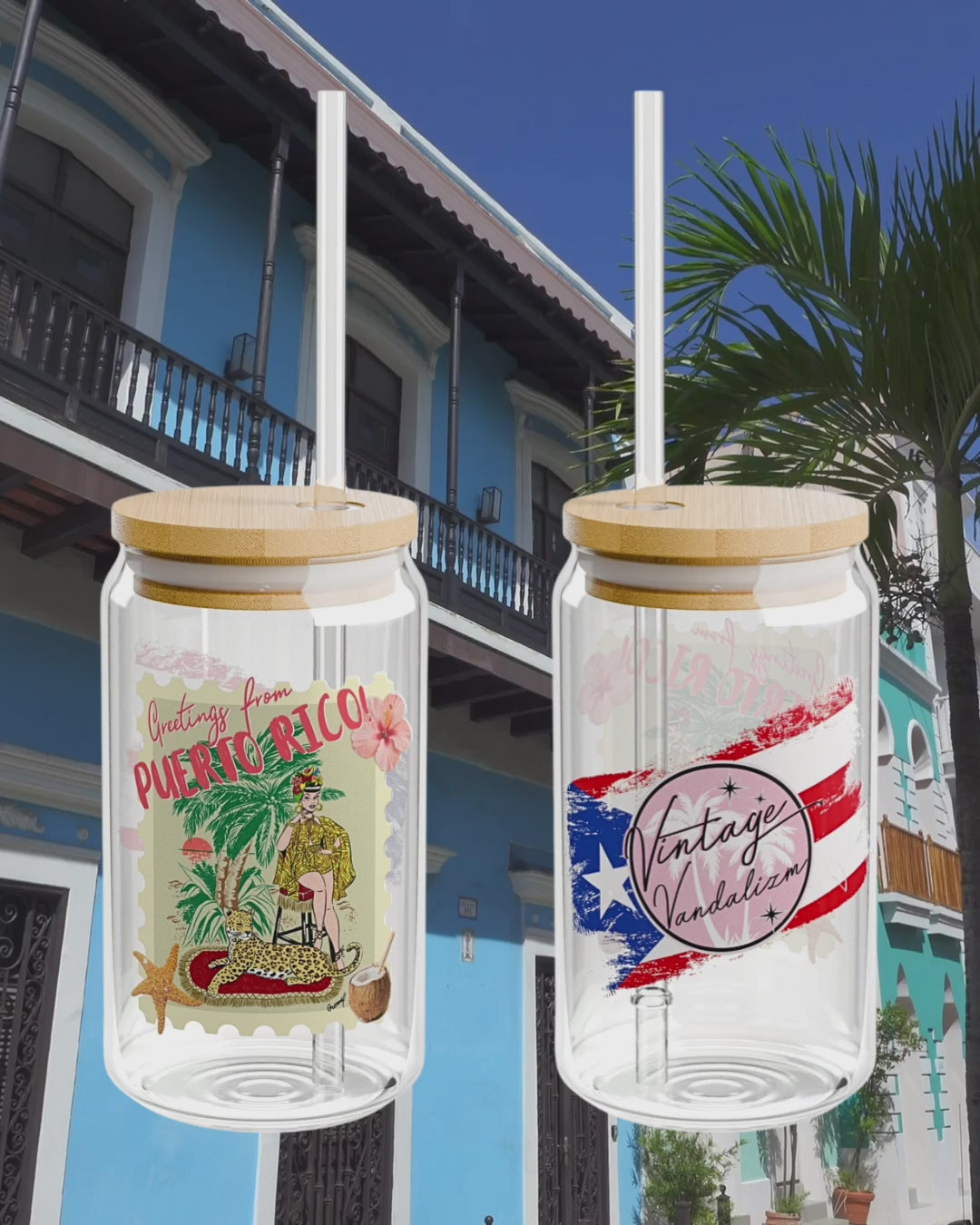 Load and play video in Gallery viewer, &amp;quot;Tropicalia&amp;quot; Puerto Rico Sipper Glass
