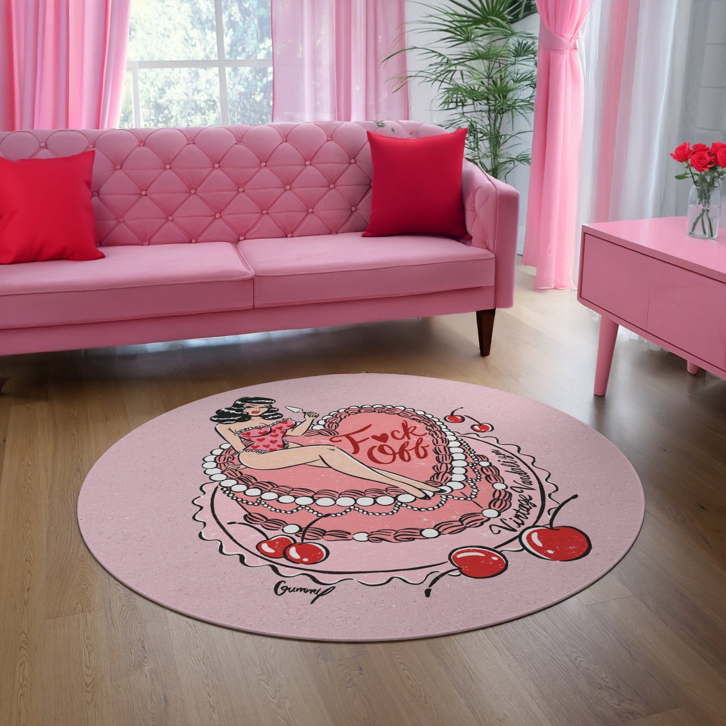 "Heartbreaker" Round Rug